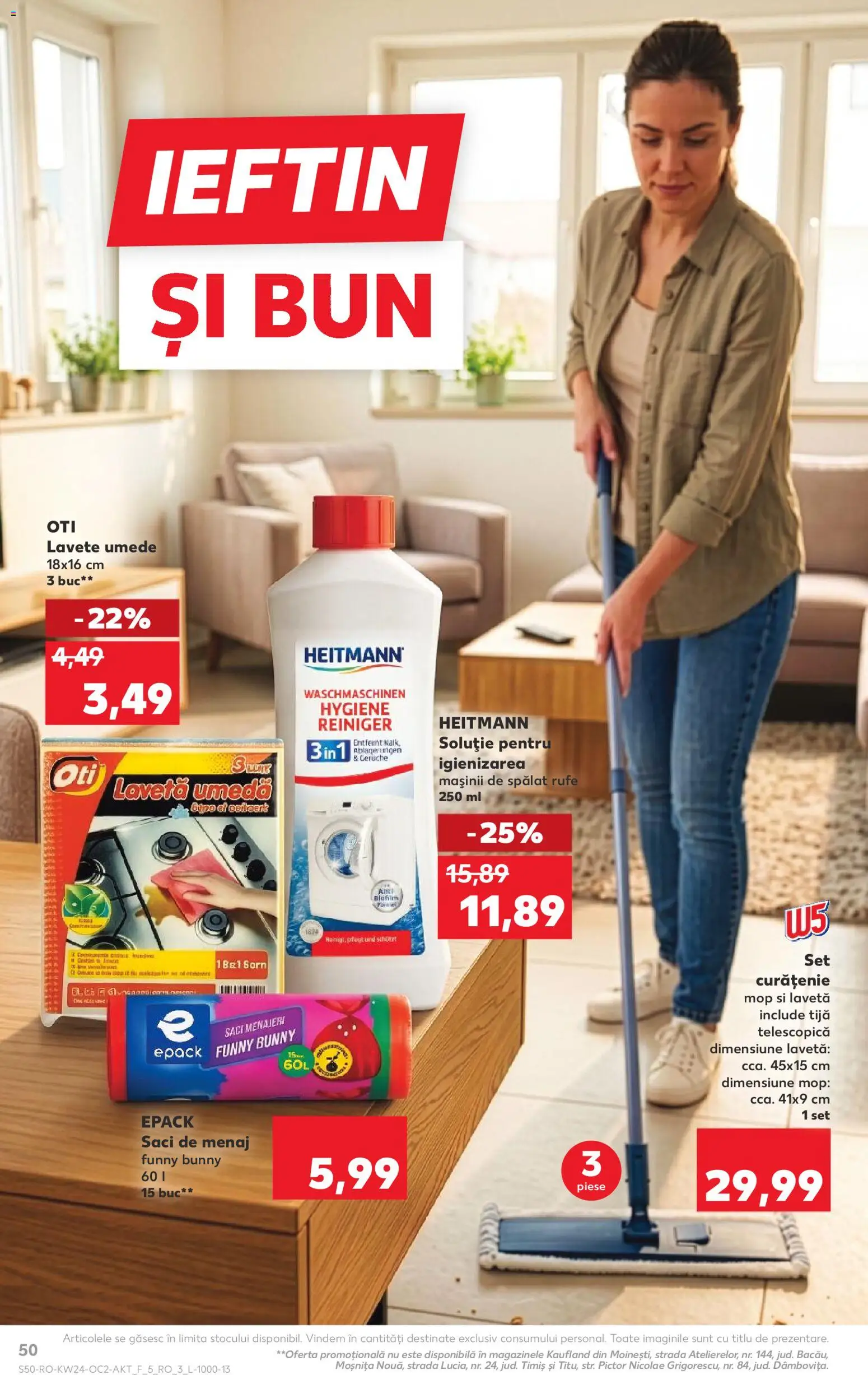 Catalog Kaufland 10 - 15 Iunie 2026 | Pagina 50 | Produse: Mop, Saci menajeri, Lavete