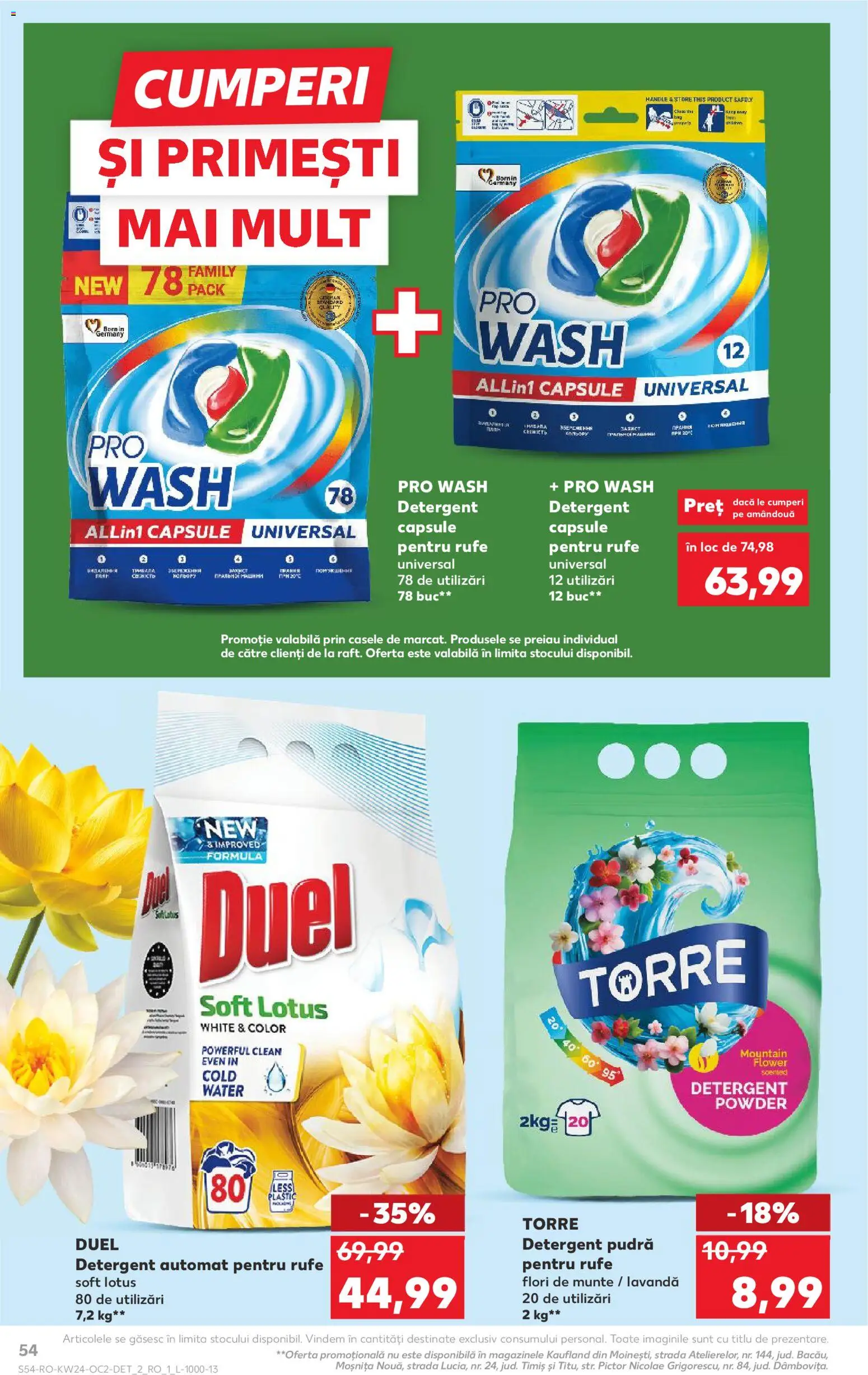 Catalog Kaufland 10 - 15 Iunie 2026 | Pagina 54 | Produse: Pomelo, Kedi Ödül Oyuncakları, Pudră, Detergent