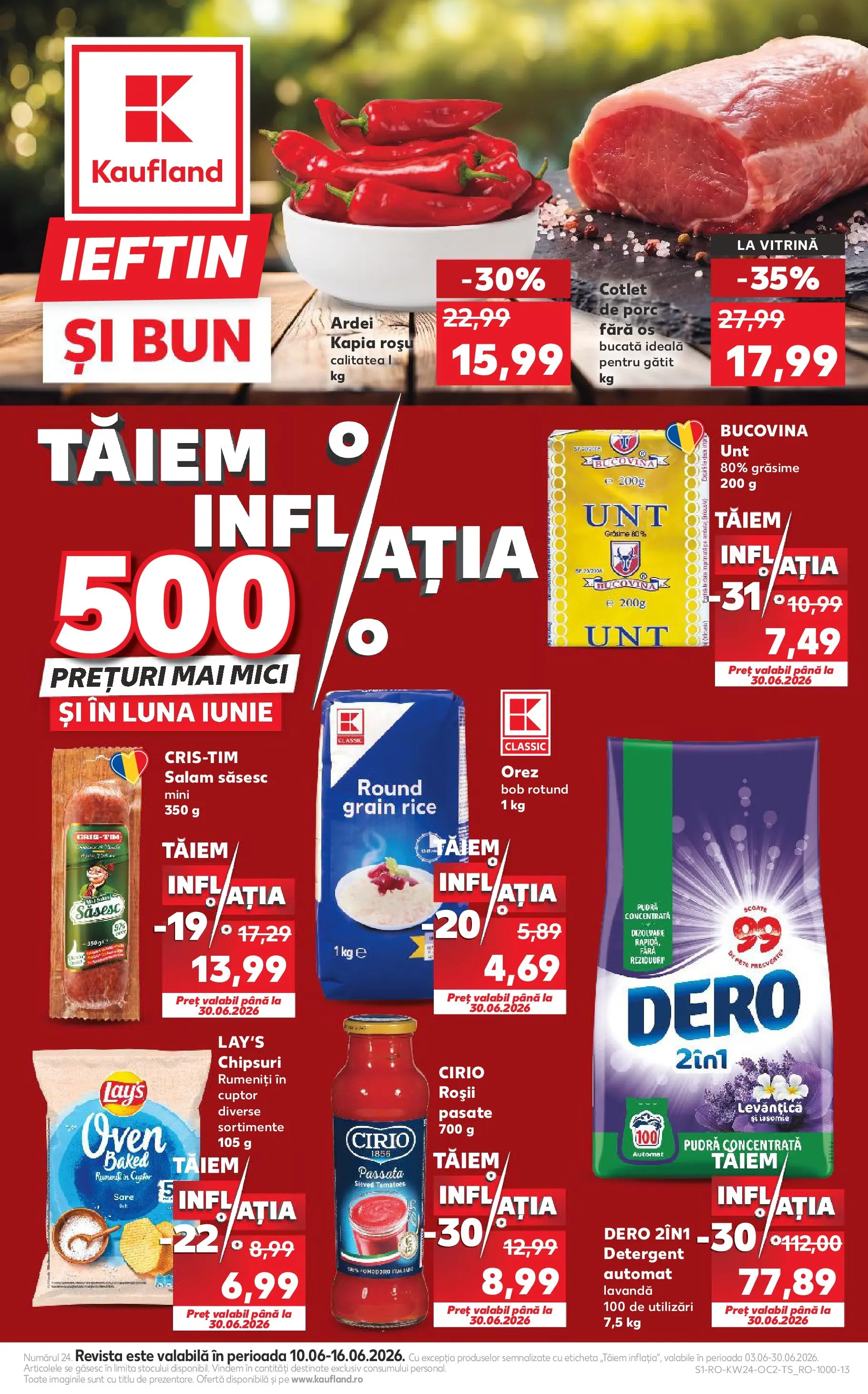 Catalog Kaufland 10 - 15 Iunie 2026 | Pagina 1 | Produse: Vitrină, Ardei, Detergent, Sare