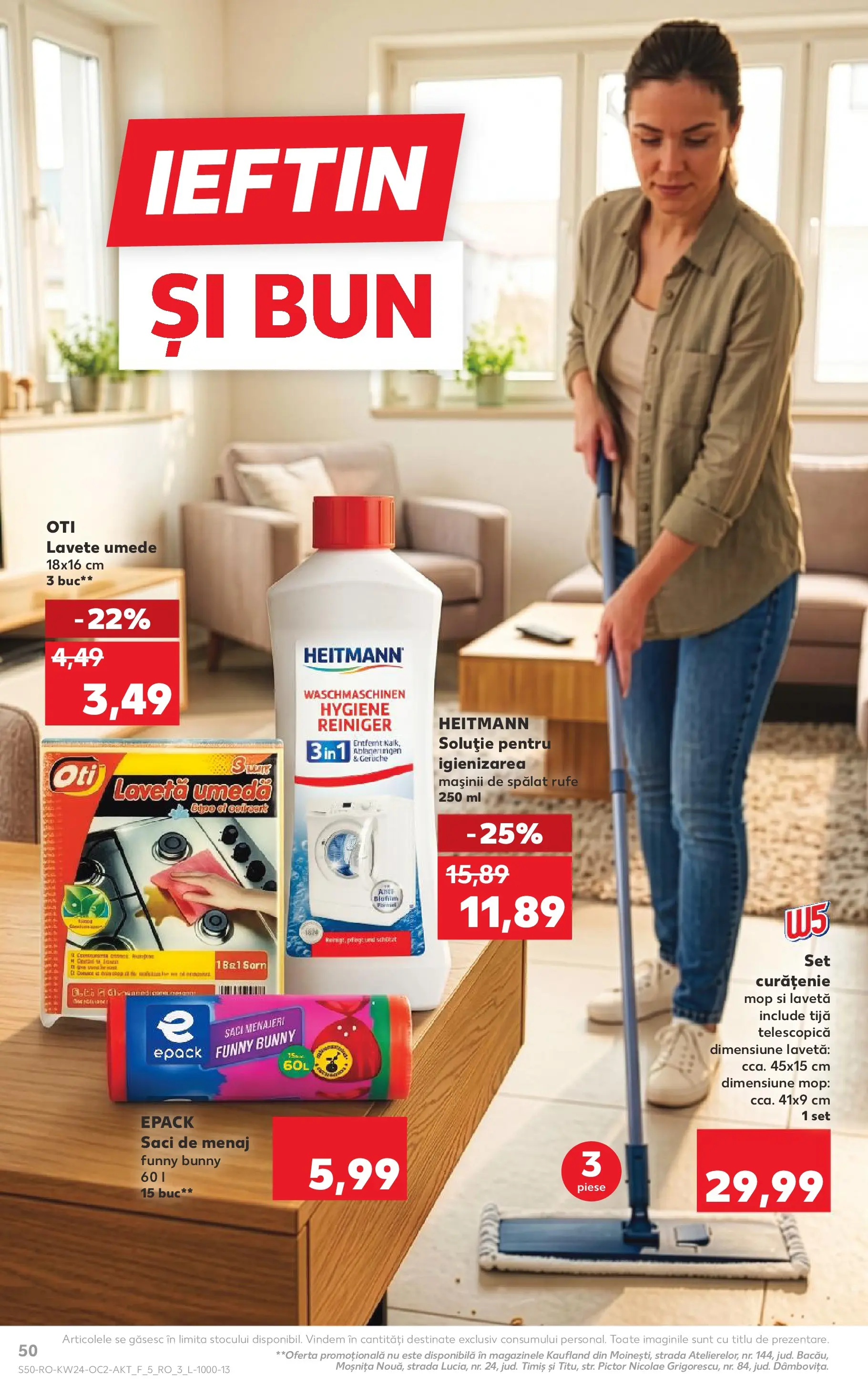 Catalog Kaufland 10 - 15 Iunie 2026 | Pagina 50 | Produse: Mop, Saci menajeri, Lavete