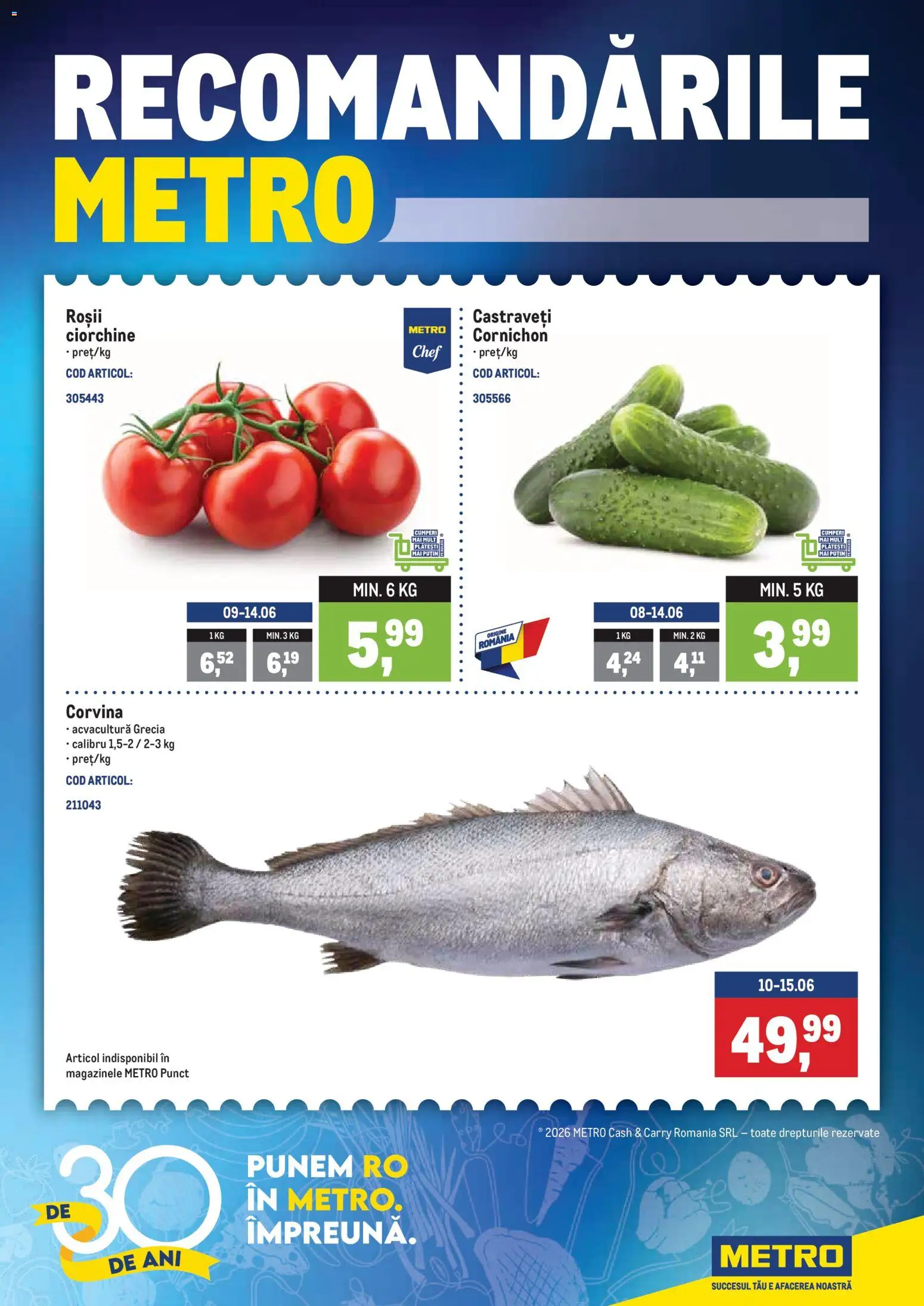 Catalog METRO 8 - 13 Iunie 2026 | Pagina 1 | Produse: Roșii, Castraveți
