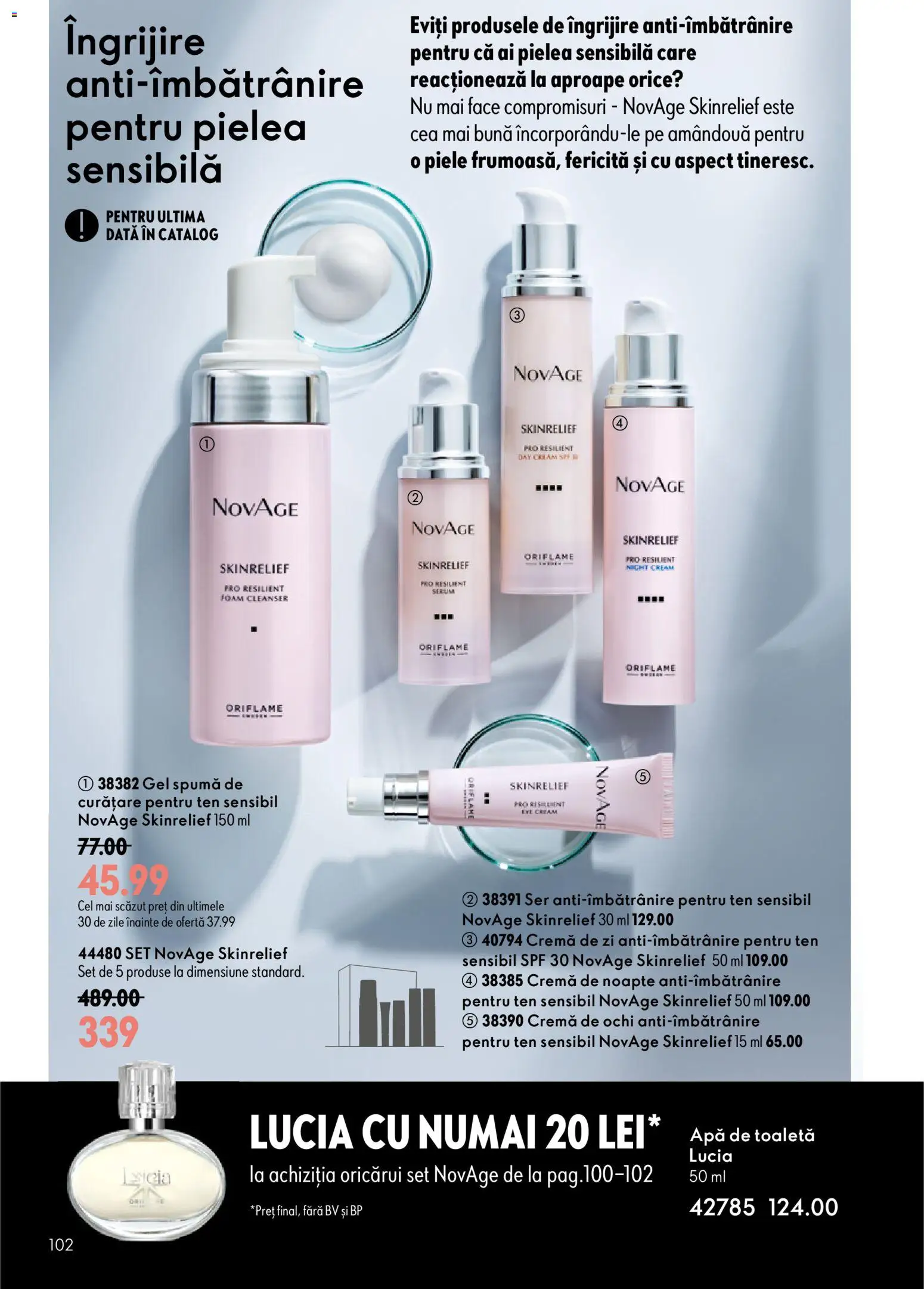 Catalog Oriflame 8 - 27 Iulie 2026 | Pagina 102 | Produse: Cremă de zi, Cremă de noapte, Toaletă, Apă de toaletă