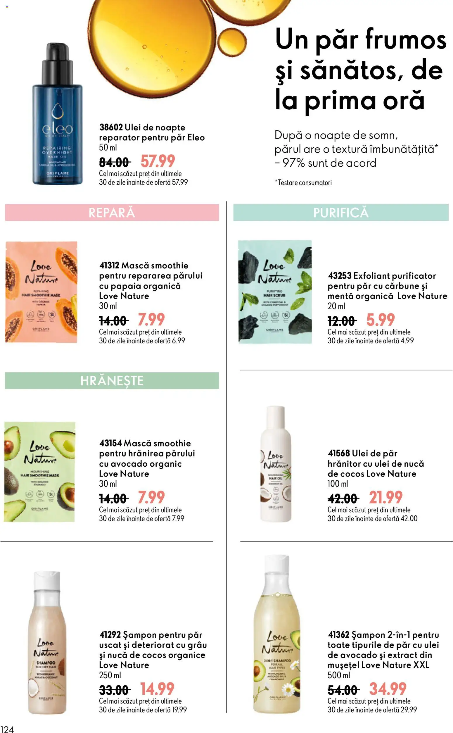 Catalog Oriflame 8 - 27 Iulie 2026 | Pagina 124 | Produse: Exfoliant, Ulei de păr, Ulei, Avocado