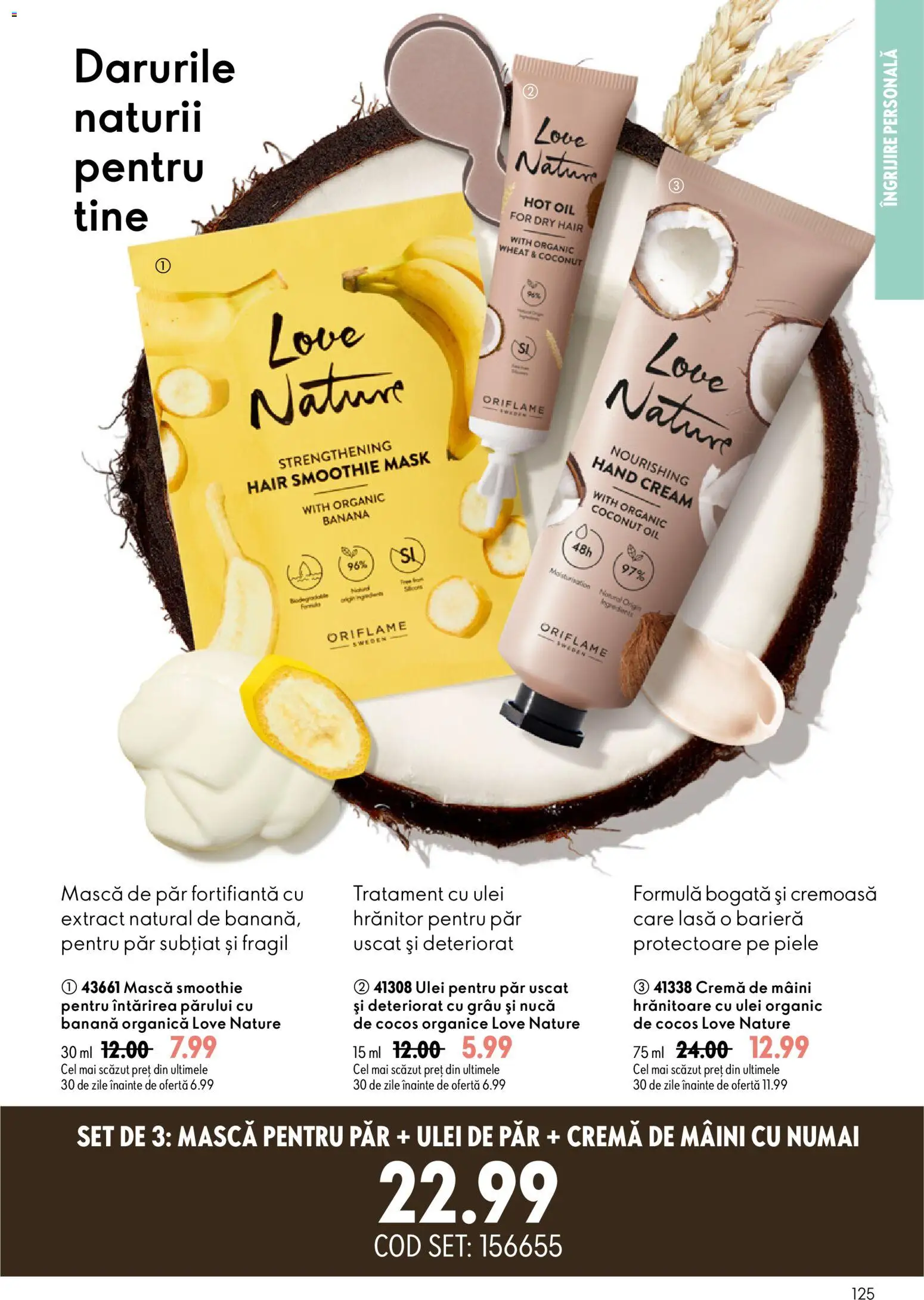 Catalog Oriflame 8 - 27 Iulie 2026 | Pagina 125 | Produse: Mască de păr, Ulei de păr, Cremă, Ulei