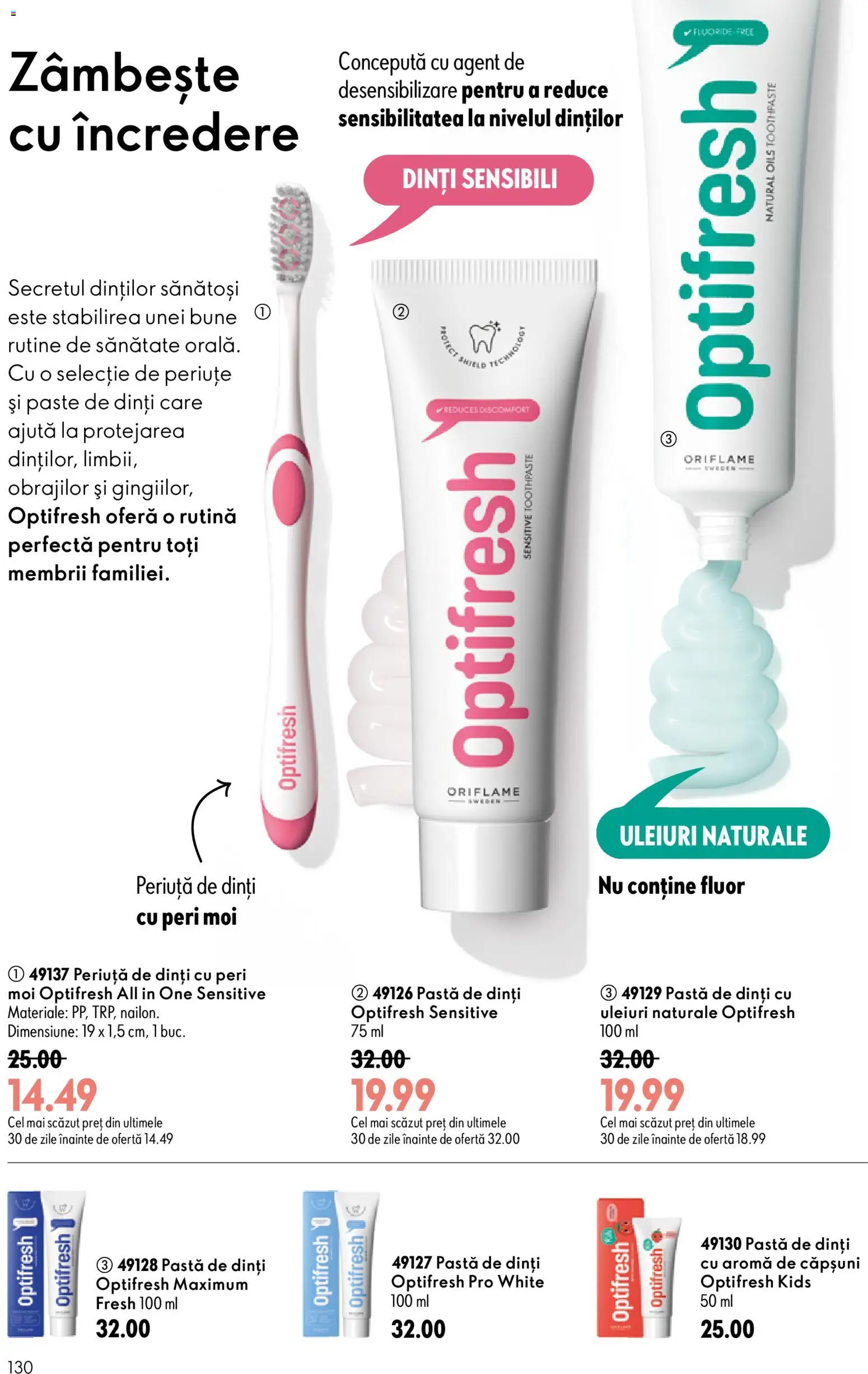 Catalog Oriflame 8 - 27 Iulie 2026 | Pagina 130 | Produse: Pastă de dinți, Periuță de dinți, Căpșuni, Paste