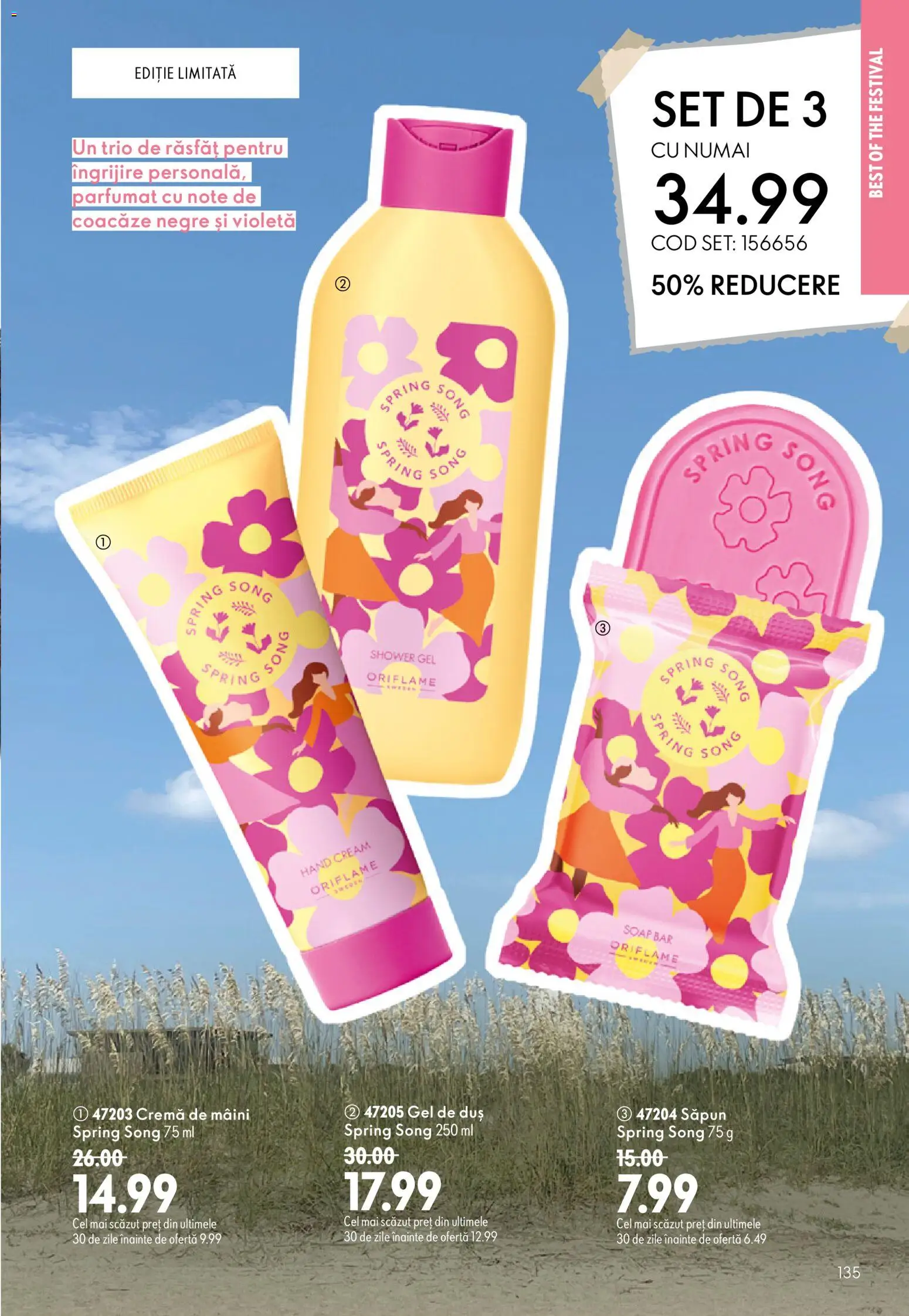 Catalog Oriflame 8 - 27 Iulie 2026 | Pagina 135 | Produse: Duș, Cremă, Cremă de mâini, Gel de duș