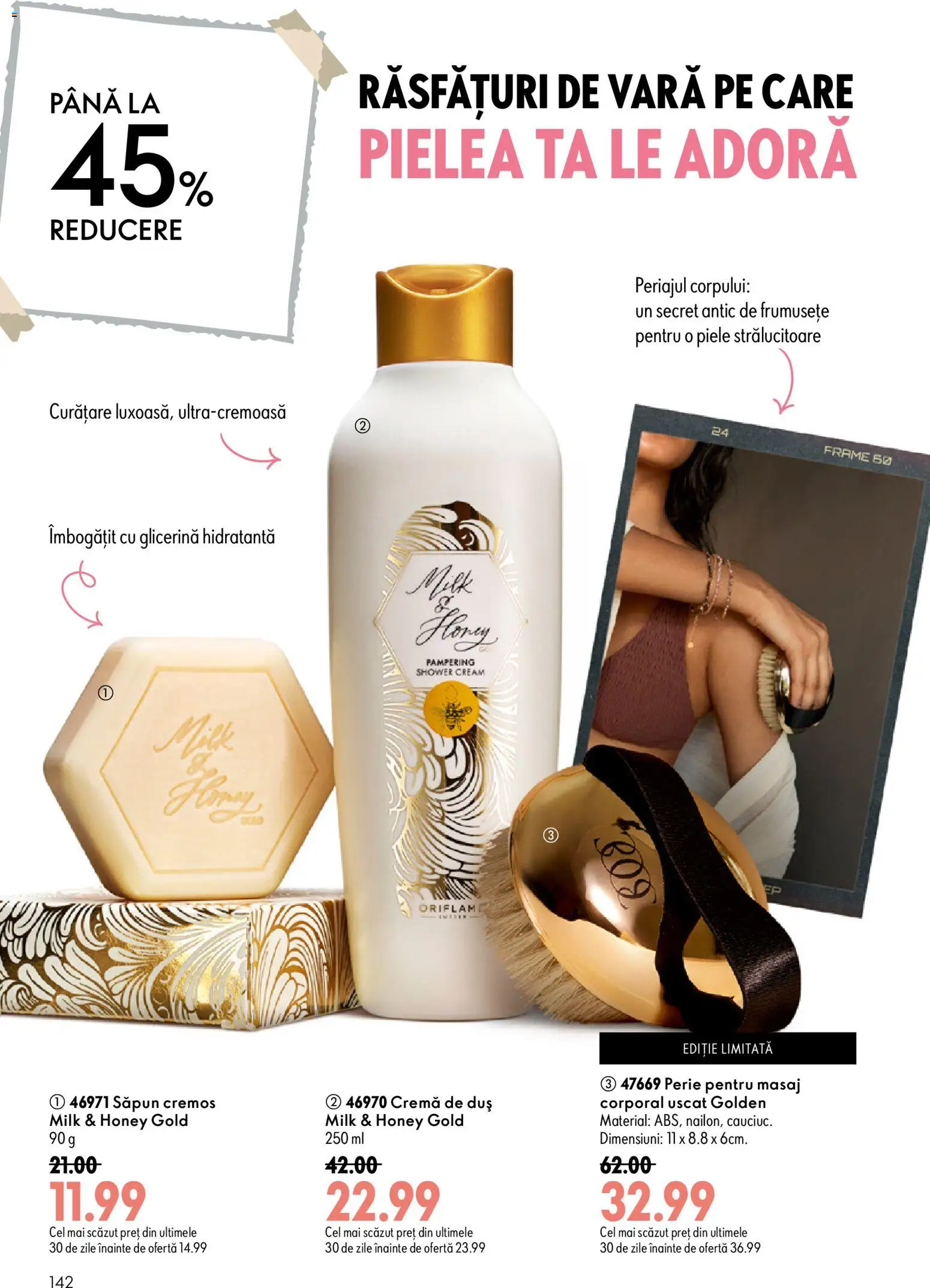 Catalog Oriflame 8 - 27 Iulie 2026 | Pagina 142 | Produse: Duș, Perie, Cremă, Săpun