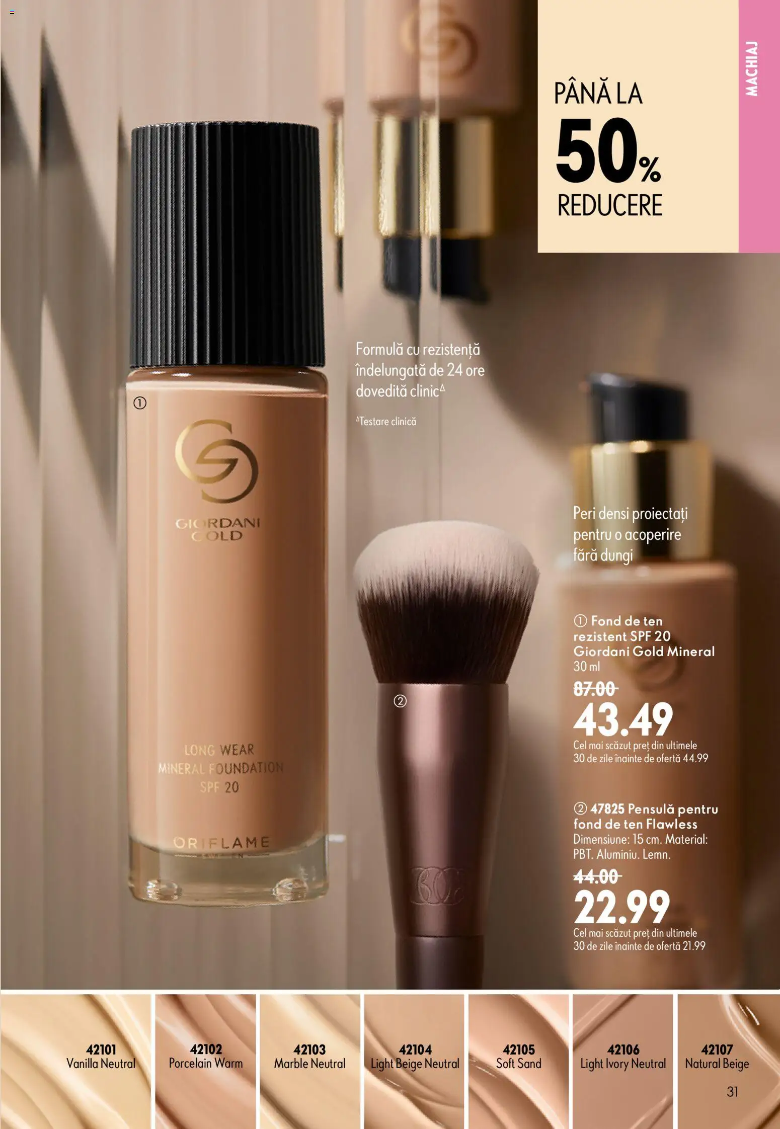 Catalog Oriflame 8 - 27 Iulie 2026 | Pagina 31 | Produse: Fond de ten, Machiaj