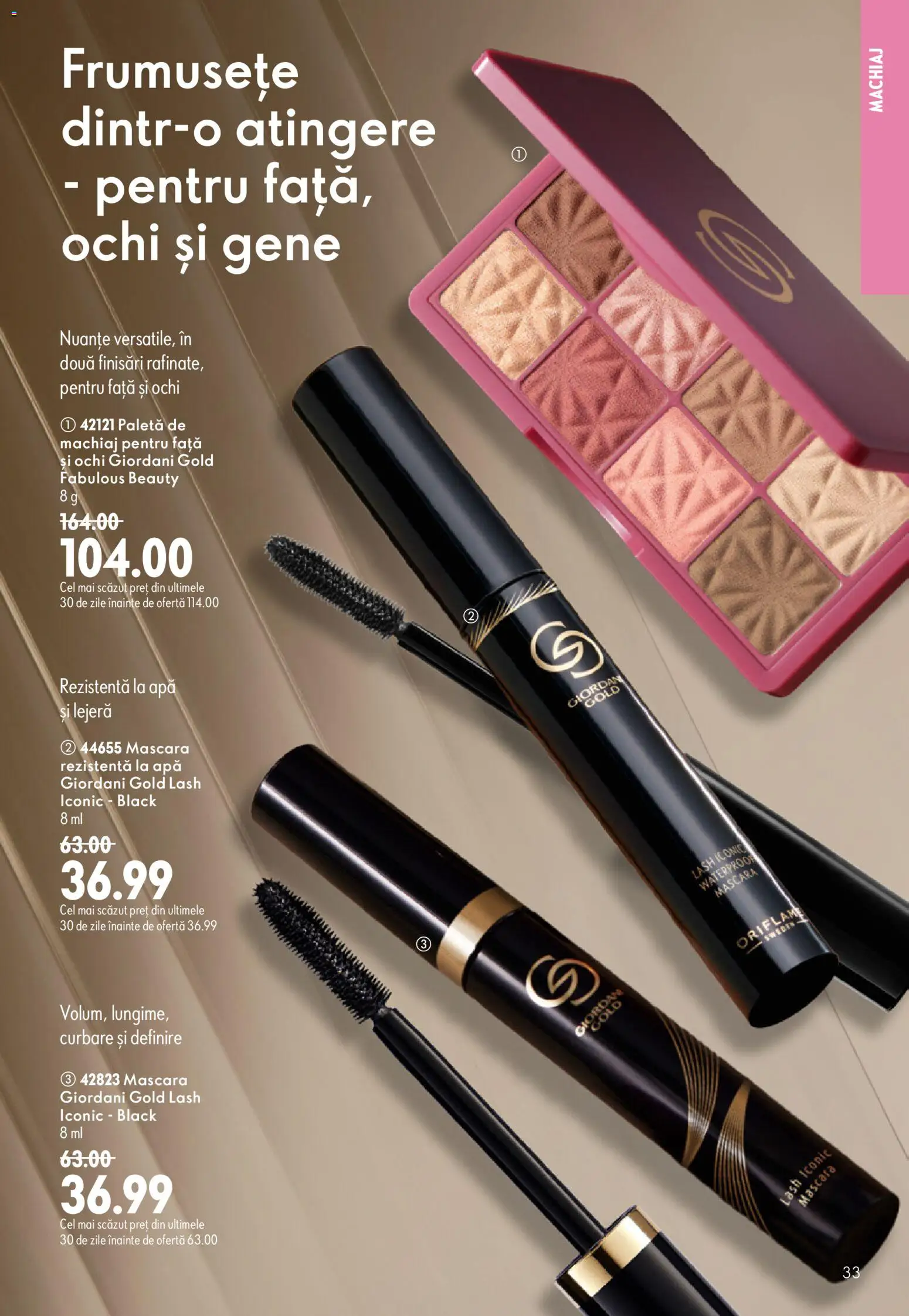 Catalog Oriflame 8 - 27 Iulie 2026 | Pagina 33 | Produse: Machiaj, Mascara, Apă