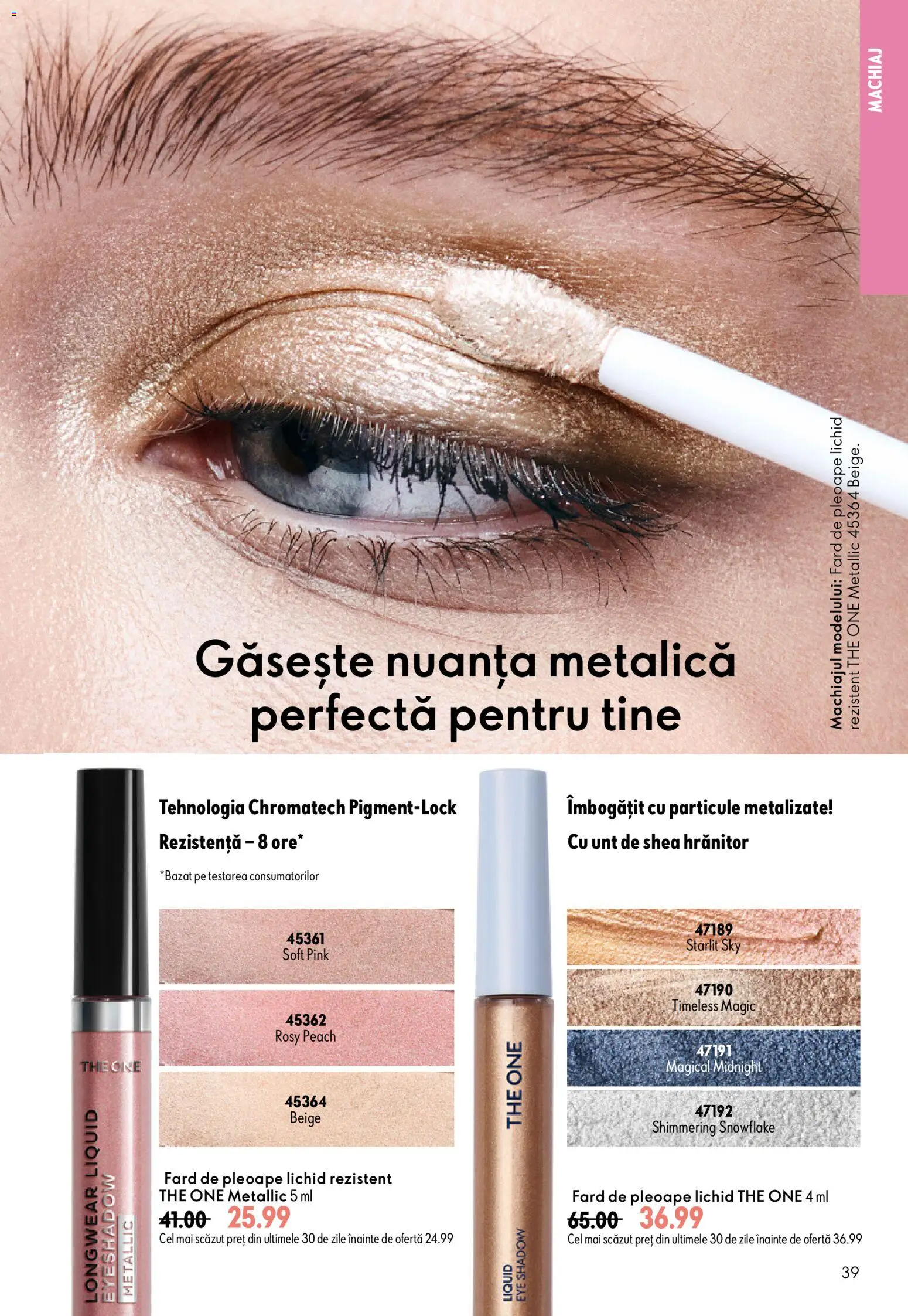 Catalog Oriflame 8 - 27 Iulie 2026 | Pagina 39 | Produse: Machiaj, Fard de pleoape, Unt