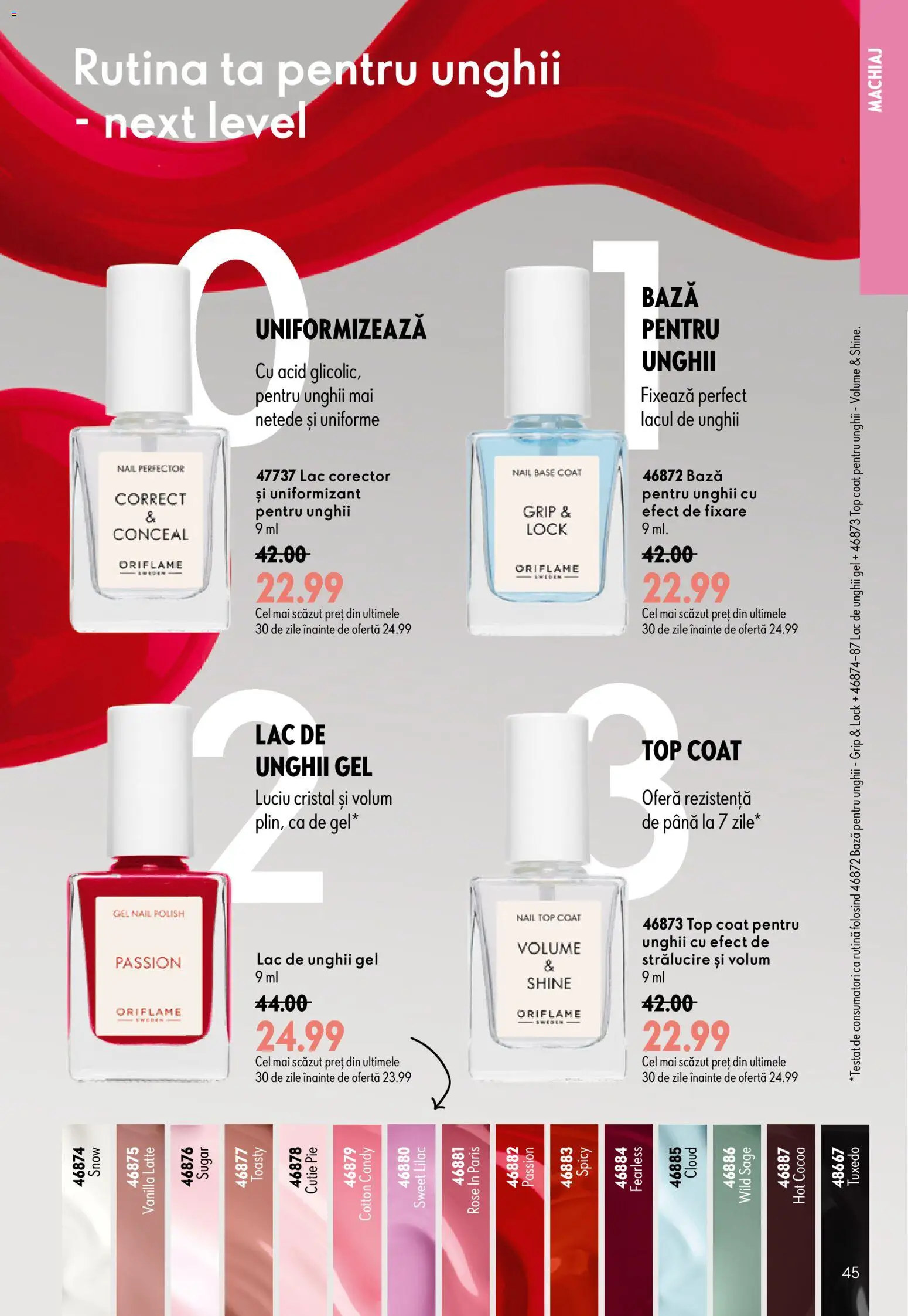 Catalog Oriflame 8 - 27 Iulie 2026 | Pagina 45 | Produse: Top coat, Top, Cutie, Lac de unghii