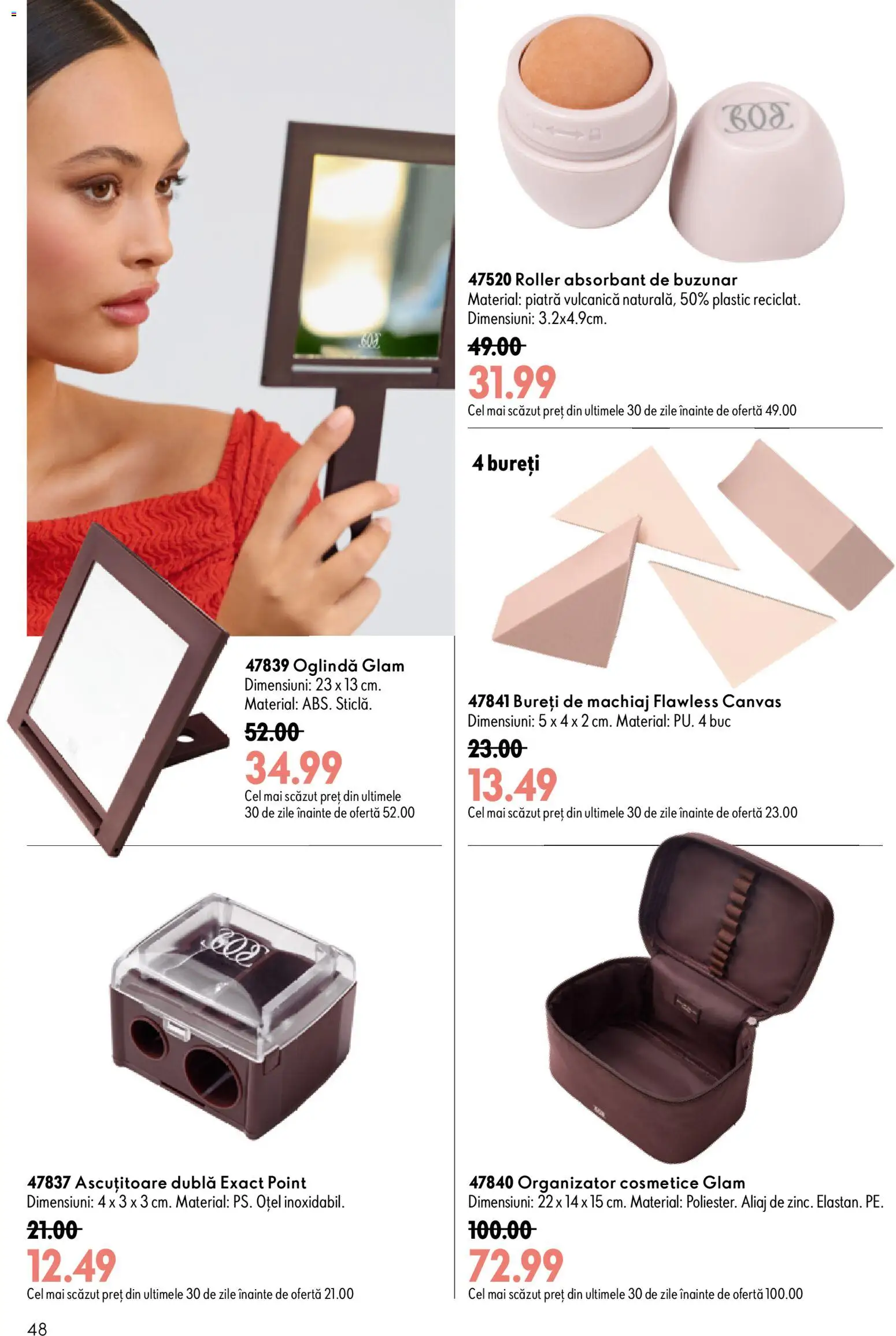 Catalog Oriflame 8 - 27 Iulie 2026 | Pagina 48 | Produse: Ascuțitoare, Oglindă, Machiaj