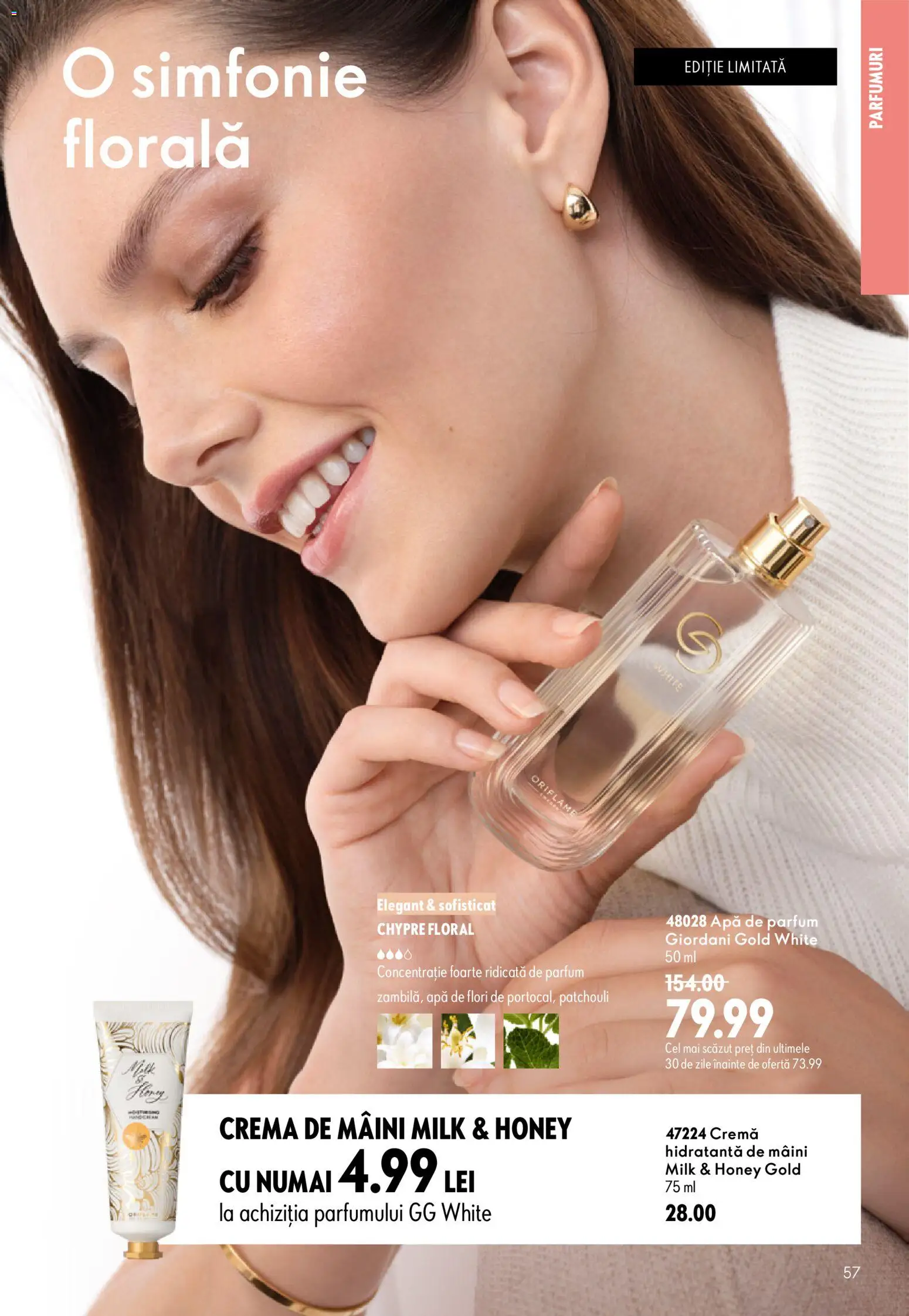 Catalog Oriflame 8 - 27 Iulie 2026 | Pagina 57 | Produse: Apă de parfum, Cremă, Cremă de mâini, Apă