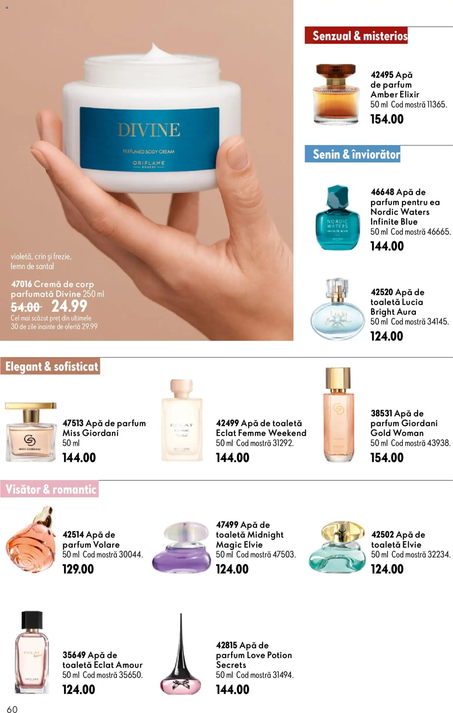 Catalog Oriflame 8 - 27 Iulie 2026 | Pagina 60 | Produse: Elixir, Toaletă, Parfum, Cremă de corp