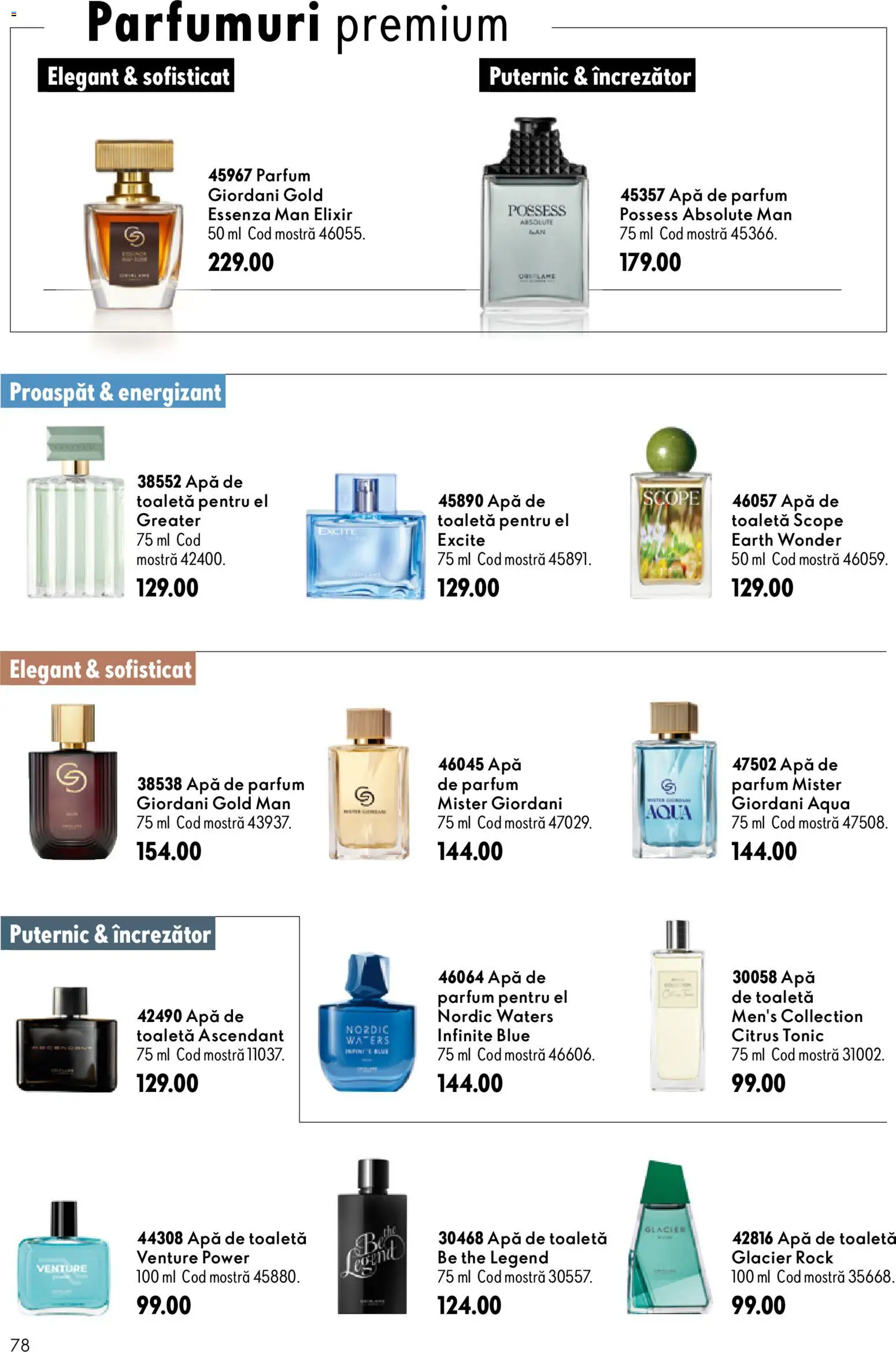 Catalog Oriflame 8 - 27 Iulie 2026 | Pagina 78 | Produse: Apă de parfum, Toaletă, Apă de toaletă, Apă