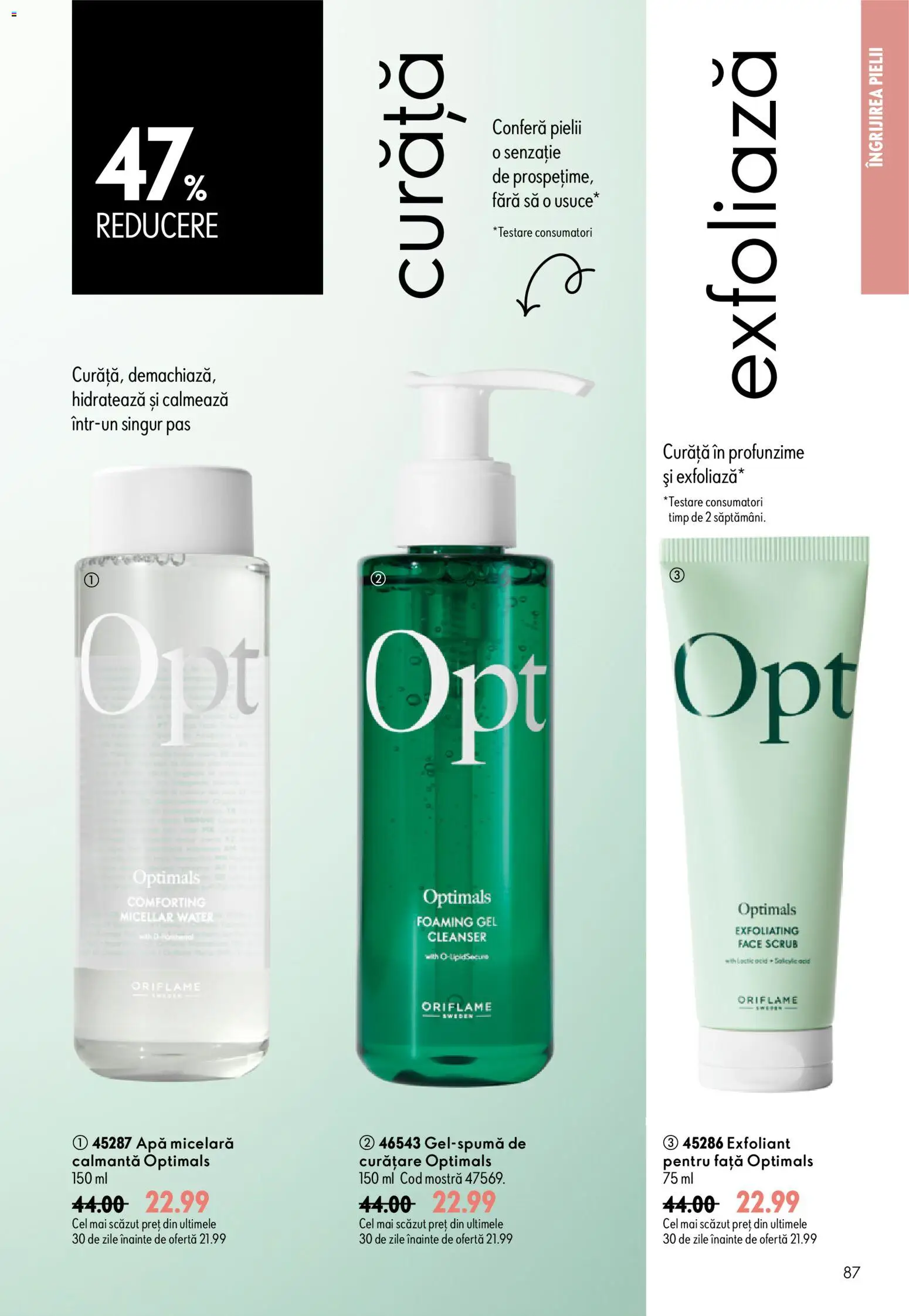 Catalog Oriflame 8 - 27 Iulie 2026 | Pagina 87 | Produse: Exfoliant, Scrub, Apă micelară, Apă