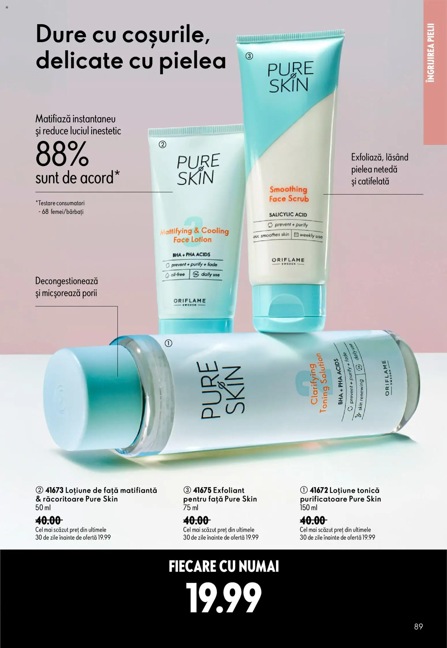 Catalog Oriflame 8 - 27 Iulie 2026 | Pagina 89 | Produse: Loțiune tonică, Exfoliant, Scrub