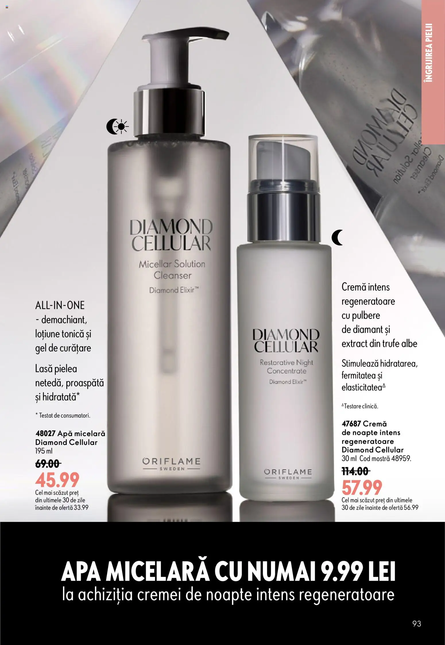Catalog Oriflame 8 - 27 Iulie 2026 | Pagina 93 | Produse: Loțiune tonică, Gel de curățare, Apă micelară, Apă