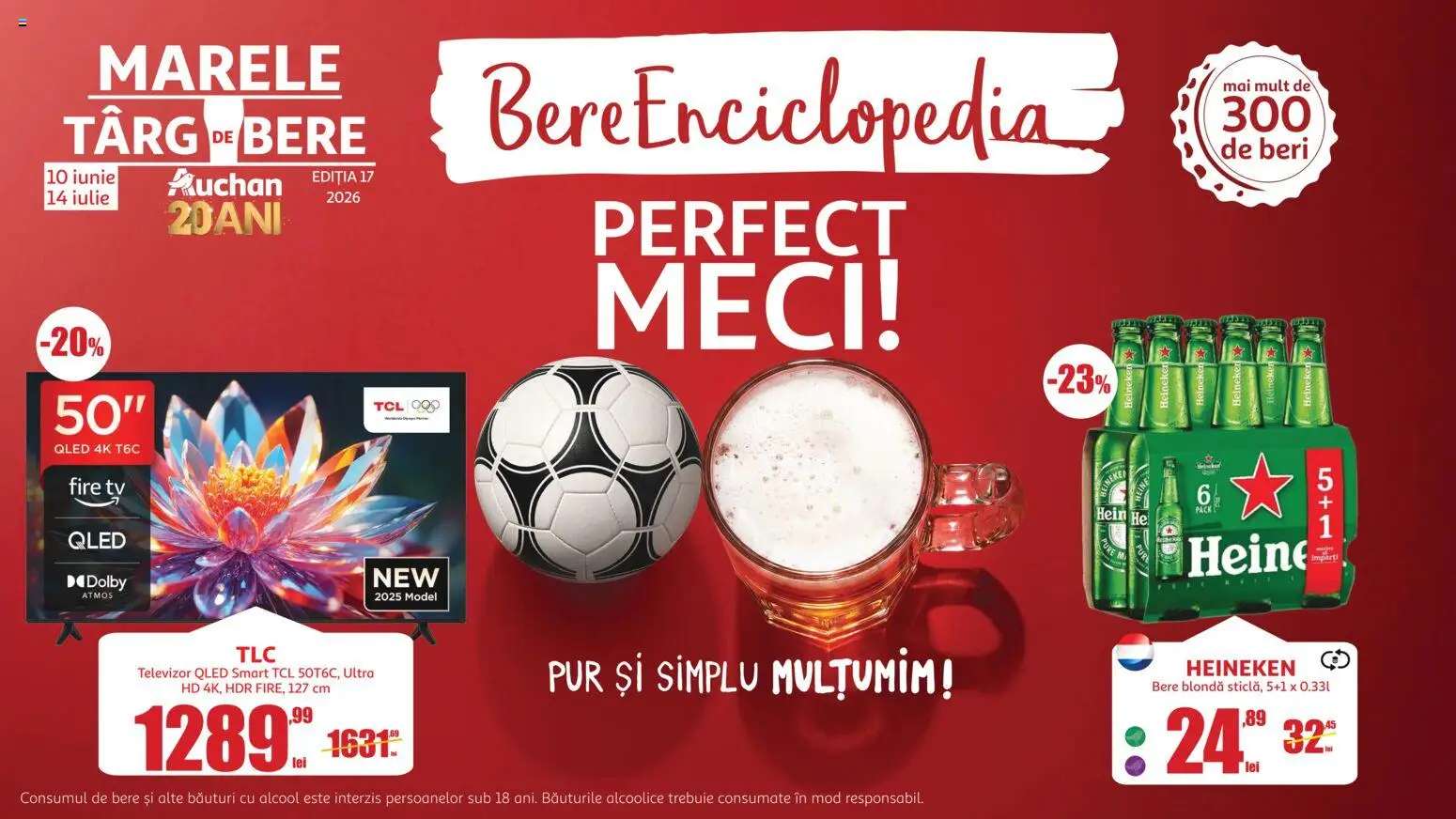 Catalog Auchan 10 Iunie - 13 Iulie 2026 | Pagina 1 | Produse: Televizor, Bere