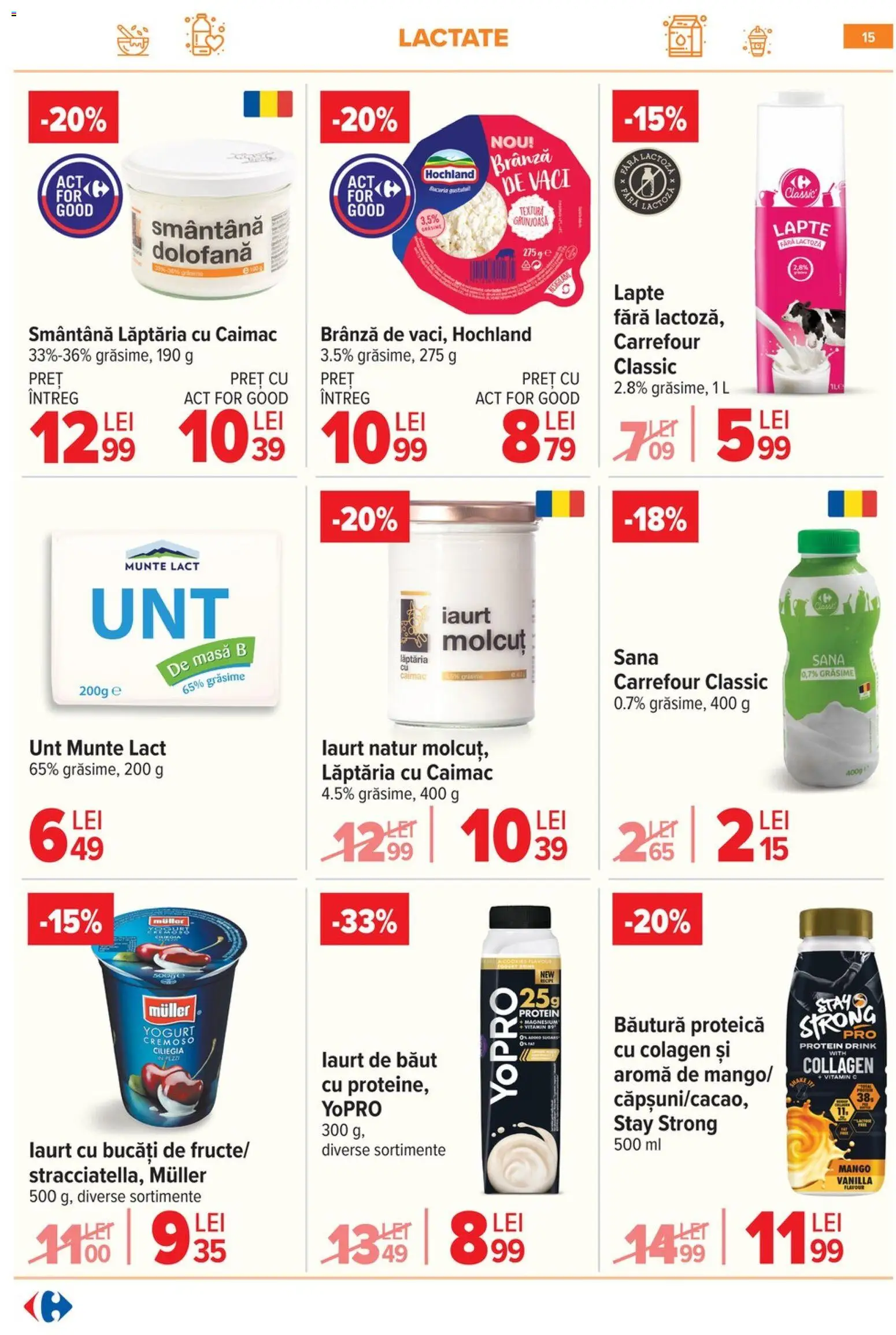 Catalog Carrefour 10 - 15 Iunie 2026 | Pagina 15 | Produse: Masă, Lapte, Brânză, Smântână