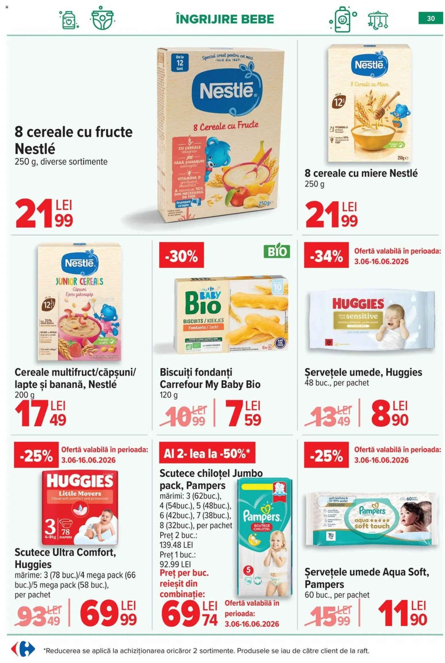 Catalog Carrefour 10 - 15 Iunie 2026 | Pagina 30 | Produse: Şerit ödül, Lapte, Scutece, Fructe