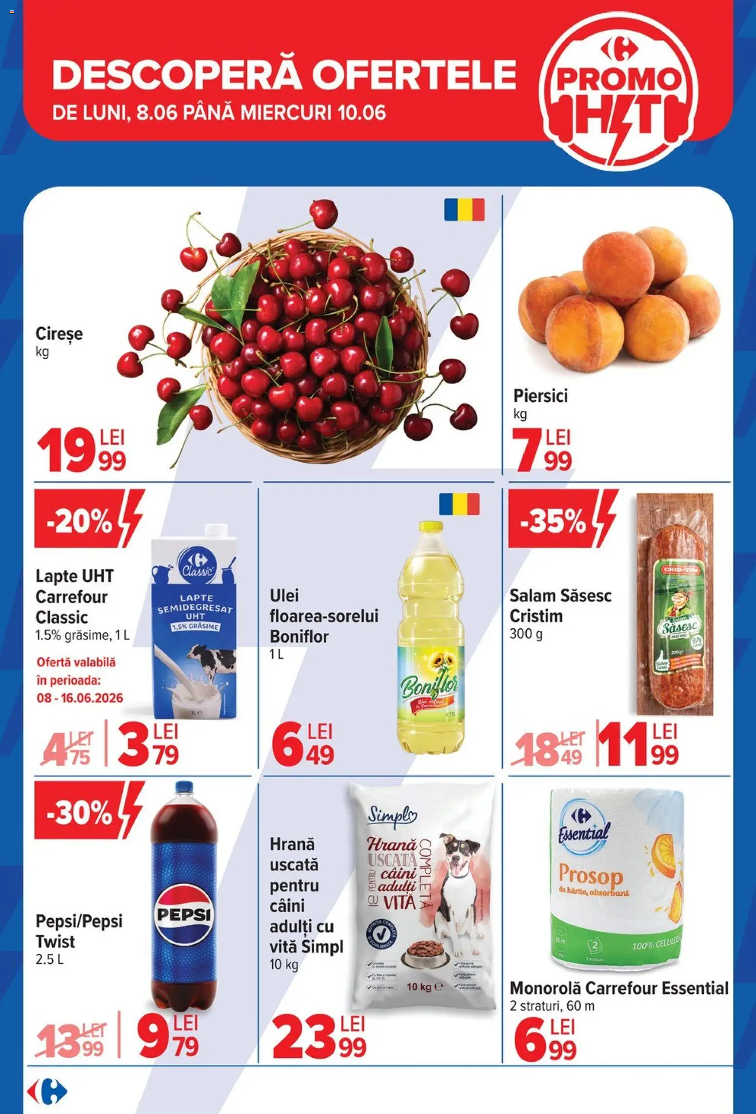 Catalog Carrefour 10 - 15 Iunie 2026 | Pagina 4 | Produse: Lapte, Ulei, Salam, Cireșe