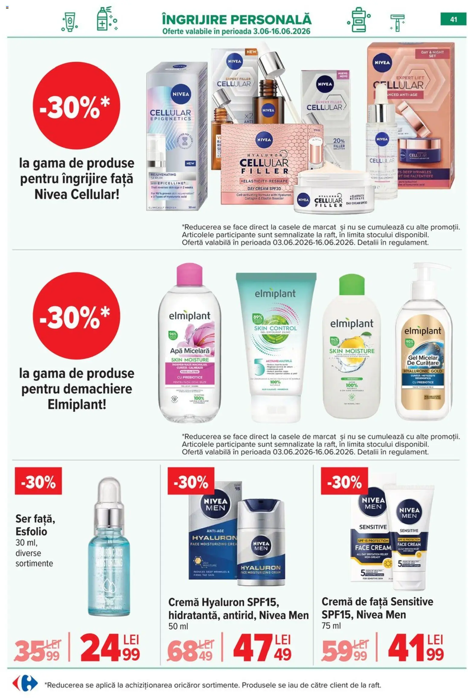 Catalog Carrefour 10 - 15 Iunie 2026 | Pagina 41 | Produse: Serum, Cremă, Apă micelară, Apă