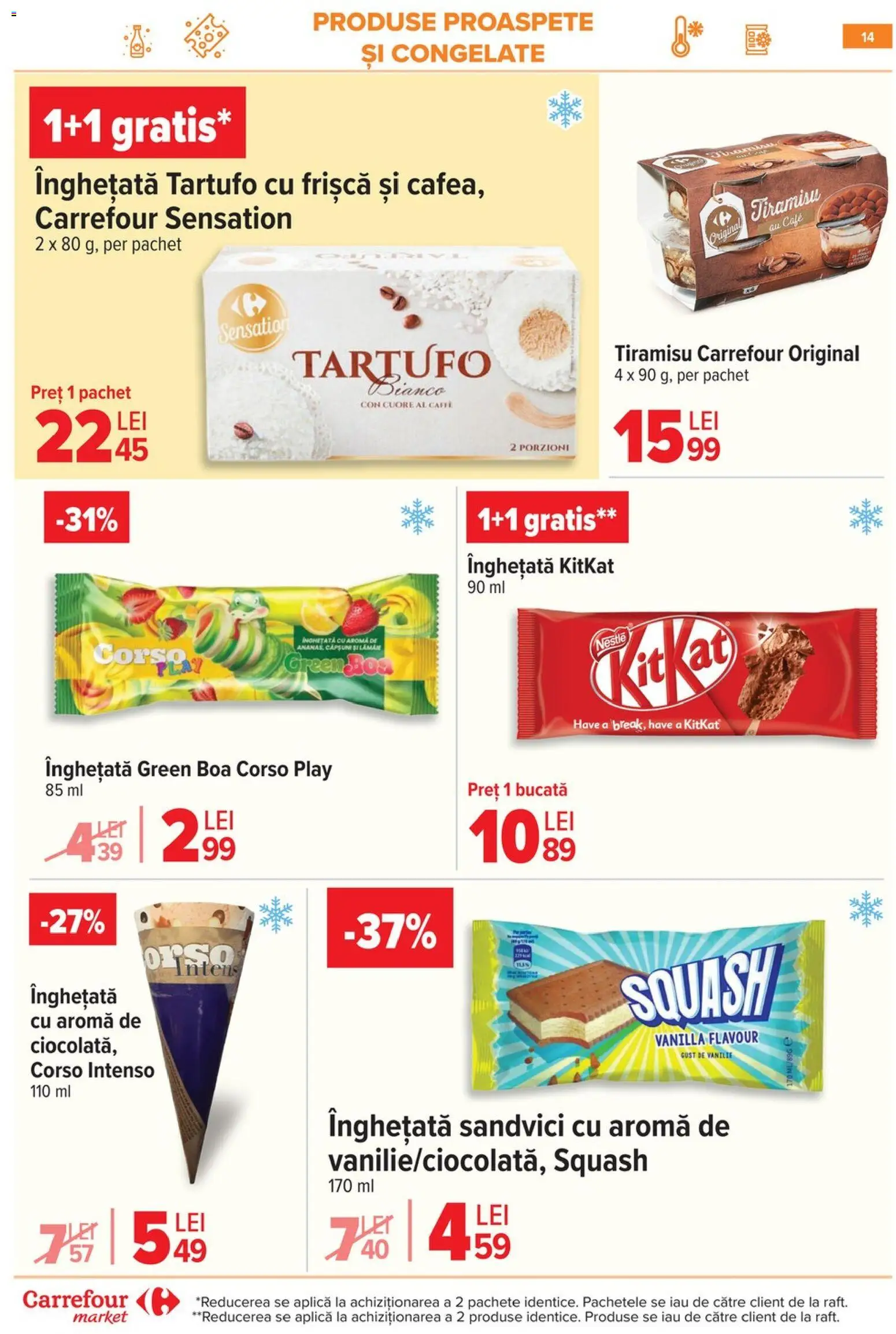 Catalog Carrefour 10 - 15 Iunie 2026 | Pagina 14 | Produse: Tiramisu, Frișcă, Înghețată