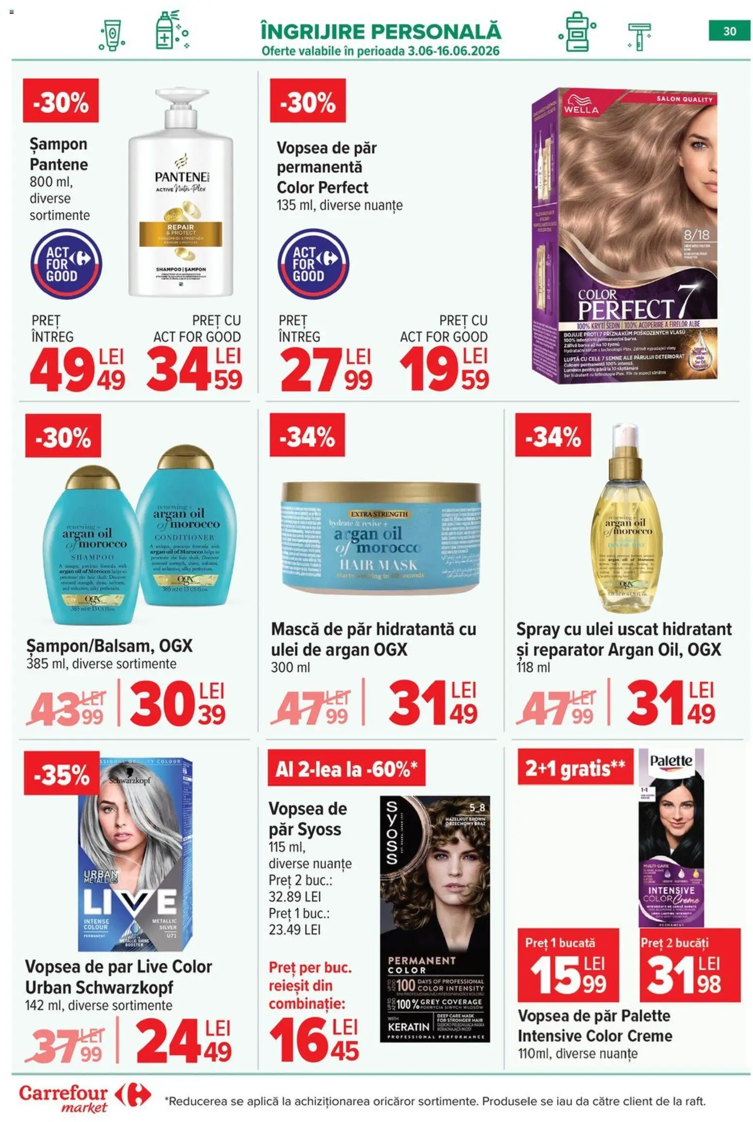 Catalog Carrefour 10 - 15 Iunie 2026 | Pagina 30 | Produse: Vopsea, Mască de păr, Ulei, Vopsea de păr