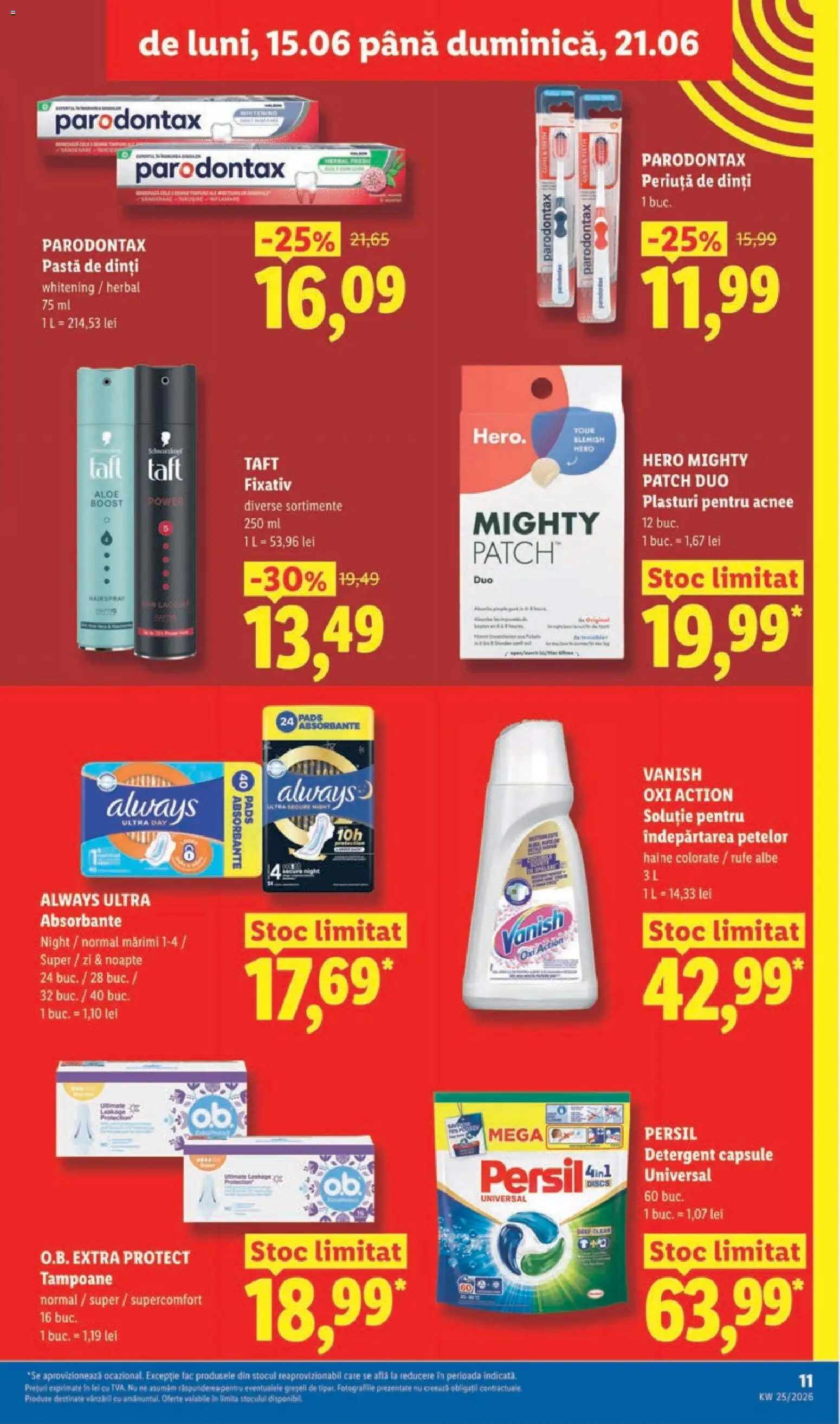 Catalog LIDL 15 - 20 Iunie 2026 | Pagina 11 | Produse: Periuță de dinți, Îndepărtarea petelor, Haine, Absorbante