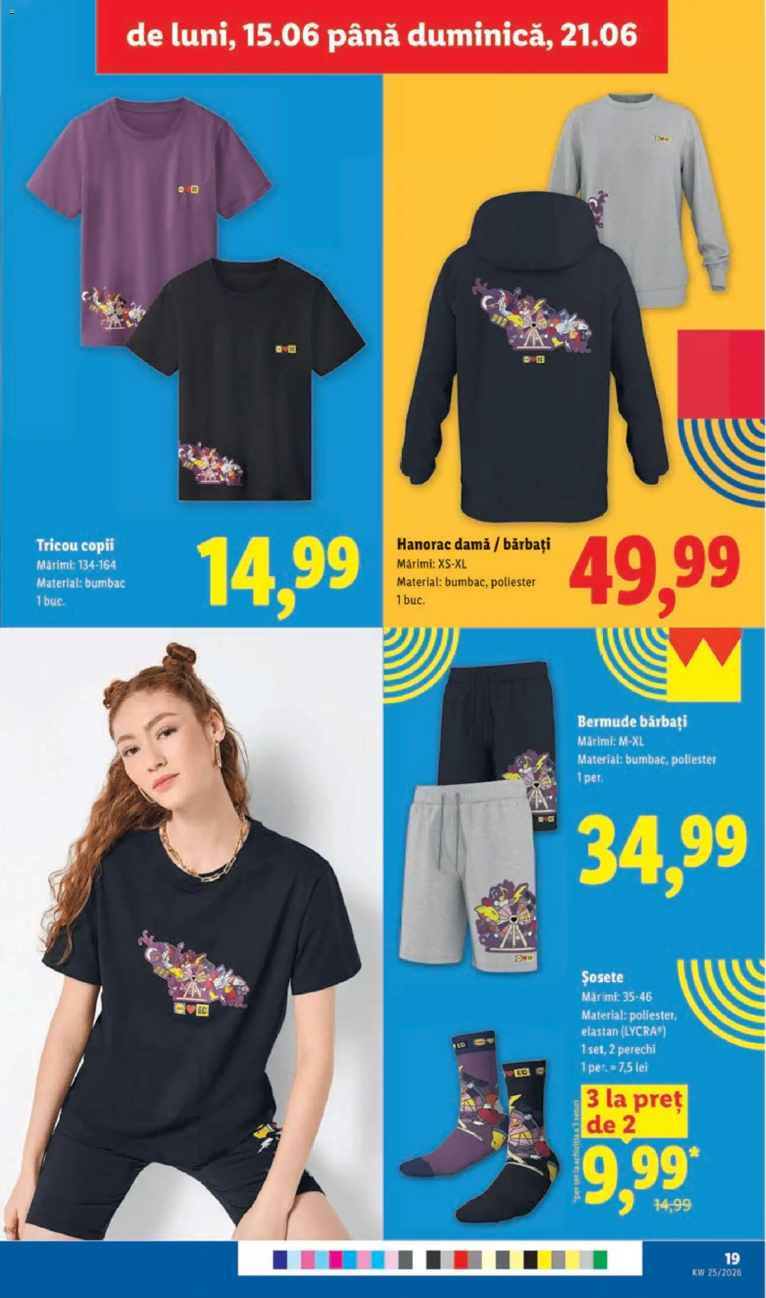 Catalog LIDL 15 - 20 Iunie 2026 | Pagina 19 | Produse: Tricou, Șosete, Keşe