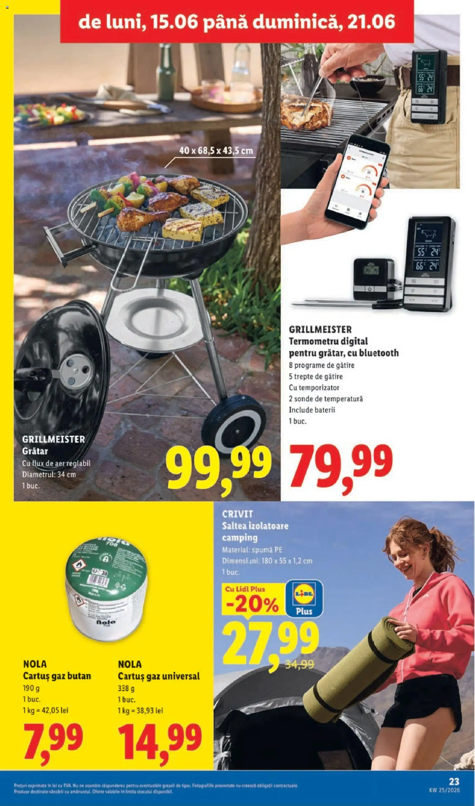 Catalog LIDL 15 - 20 Iunie 2026 | Pagina 23 | Produse: Grill, Termometru, Saltea, Baterii