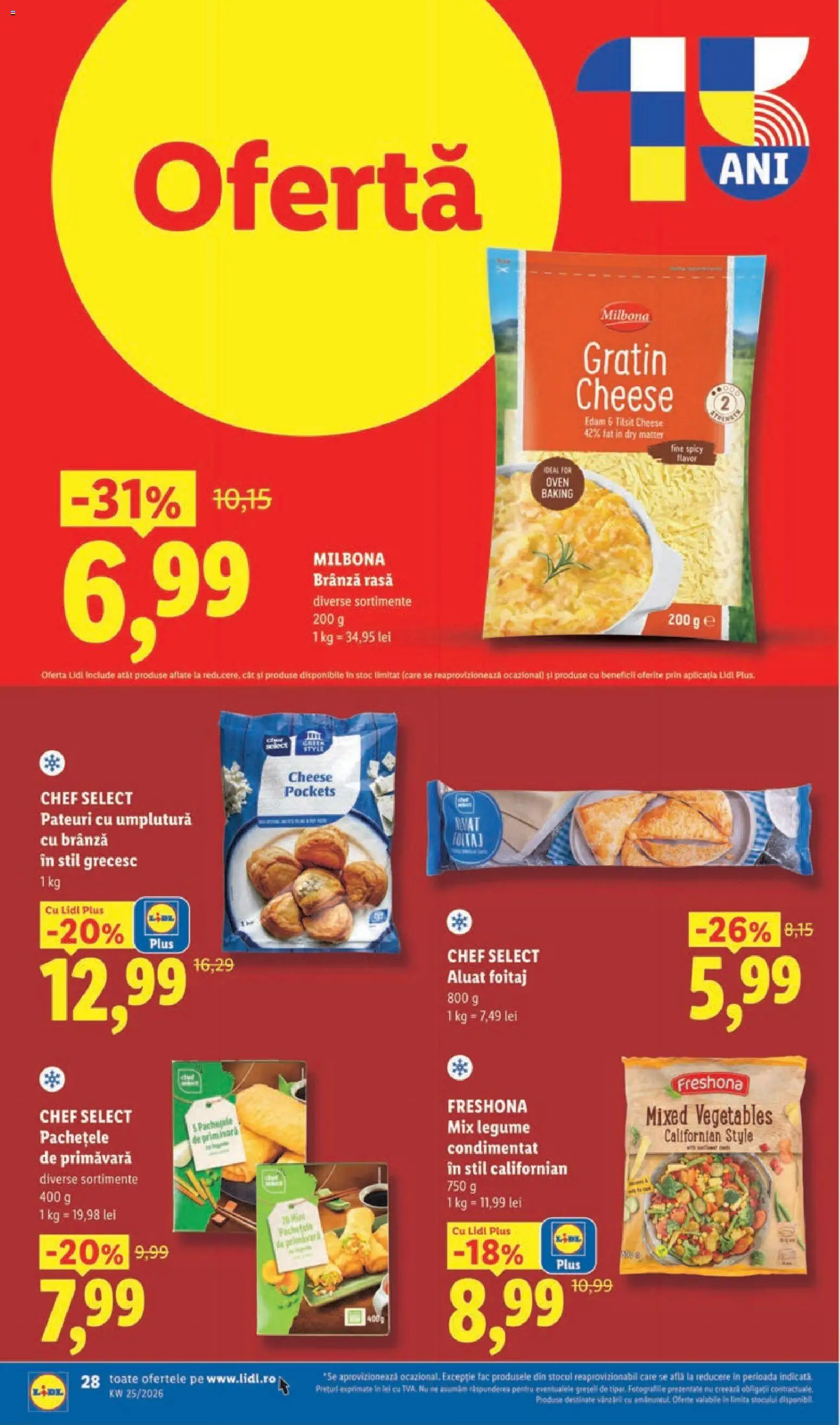 Catalog LIDL 15 - 20 Iunie 2026 | Pagina 28 | Produse: Delgeç, Aluat, Brânză, Legume