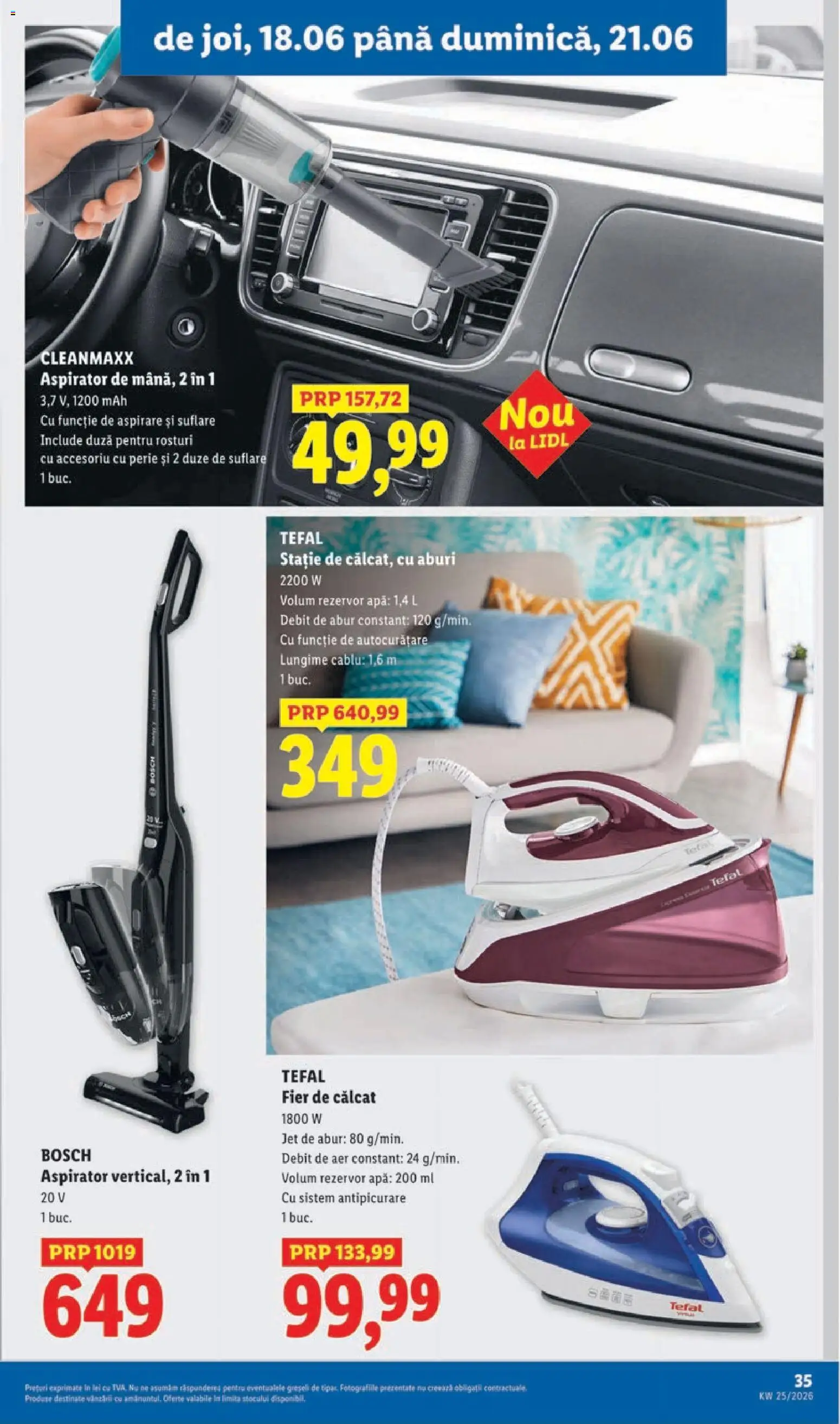 Catalog LIDL 15 - 20 Iunie 2026 | Pagina 35 | Produse: Fier de călcat, Cablu, Aspirator, Perie
