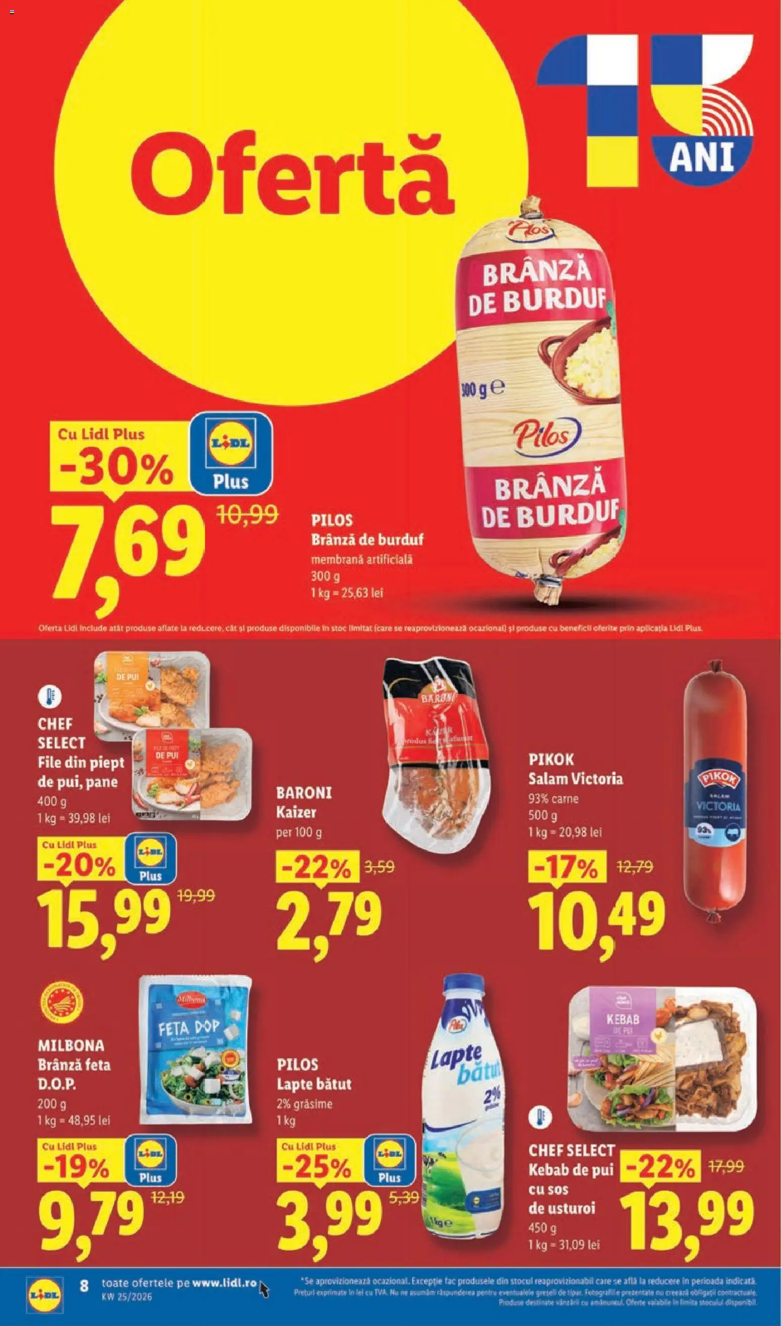 Catalog LIDL 15 - 20 Iunie 2026 | Pagina 8 | Produse: Hacıyatmaz Kedi Oyuncağı, Brânză, Salam, Usturoi