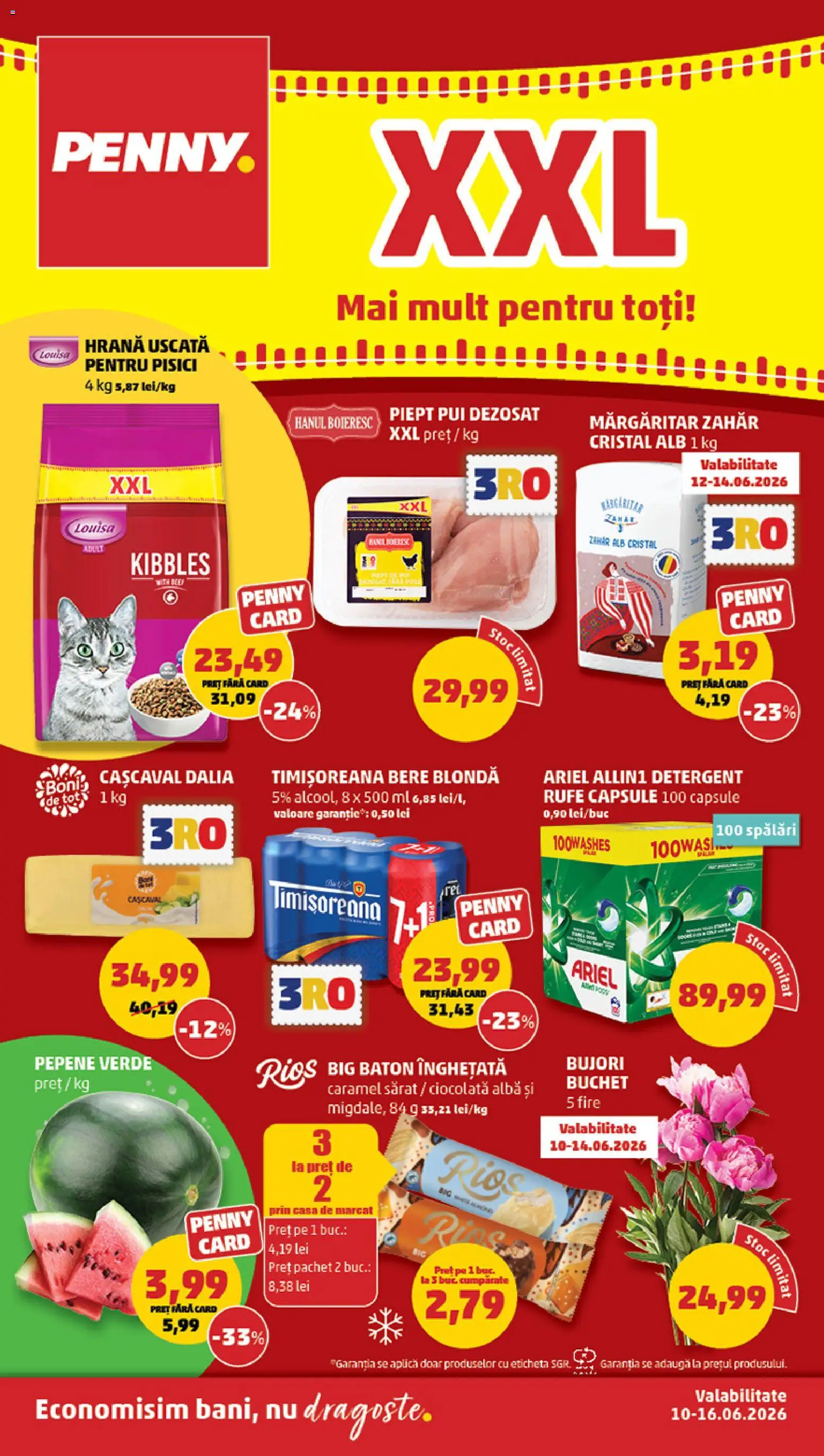 Catalog PENNY Market 10 - 15 Iunie 2026 | Pagina 1 | Produse: Pepene Verde, Cașcaval, Înghețată, Zahăr
