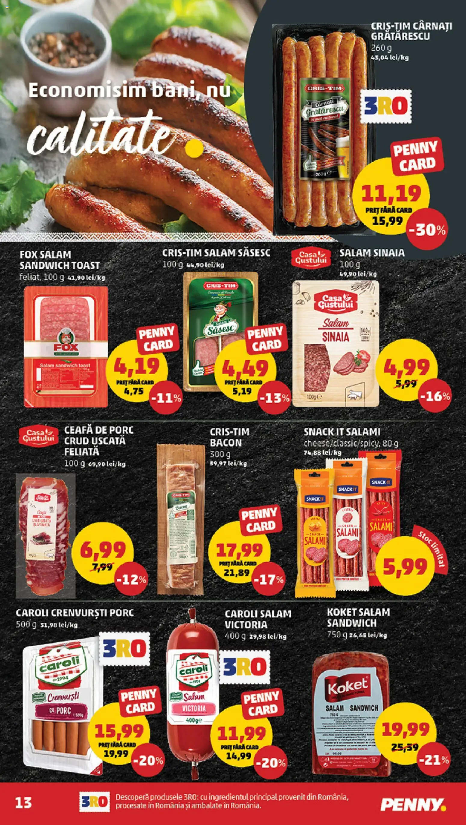 Catalog PENNY Market 10 - 15 Iunie 2026 | Pagina 13 | Produse: Keçeli kalem, Bacon, Salam, Cârnați