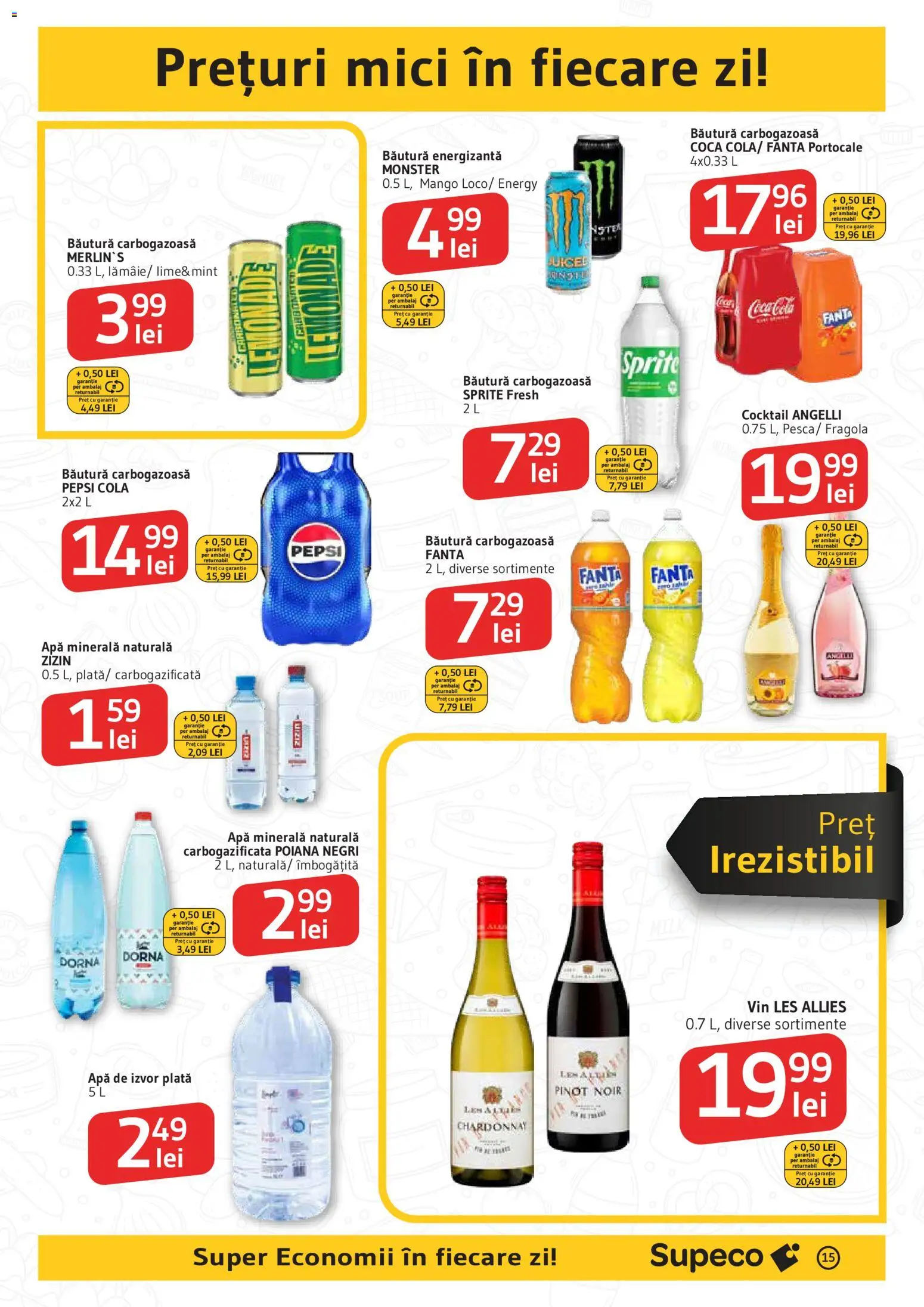 Catalog Supeco 11 - 23 Iunie 2026 | Pagina 15 | Produse: Yazı tahtası kalemi, Mici, Vin, Băutură energizantă