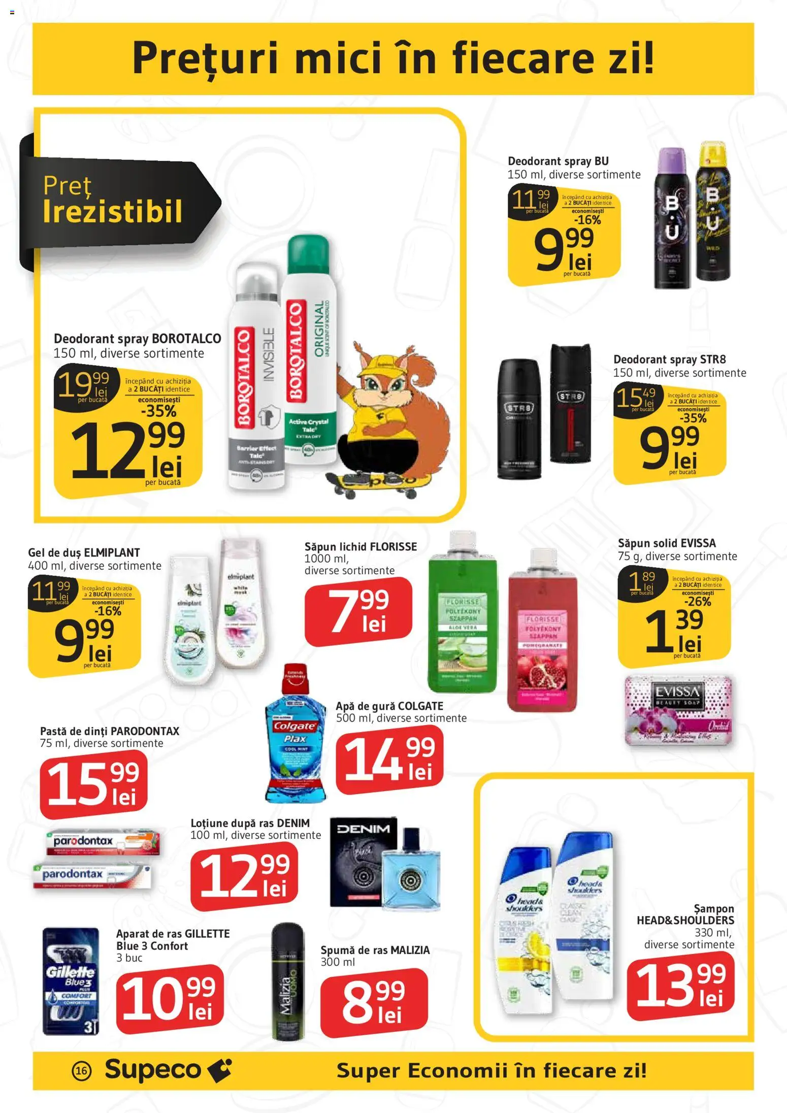 Catalog Supeco 11 - 23 Iunie 2026 | Pagina 16 | Produse: Duș, Loțiune după ras, Săpun, Apă