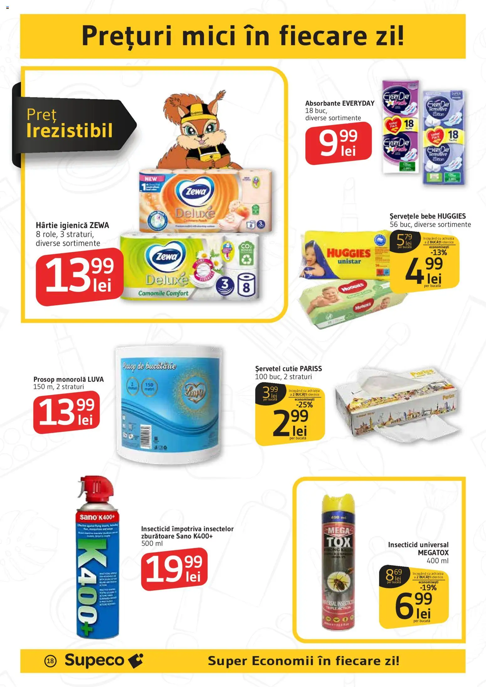 Catalog Supeco 11 - 23 Iunie 2026 | Pagina 18 | Produse: Prosop monorolă, Cutie, Mici, Absorbante