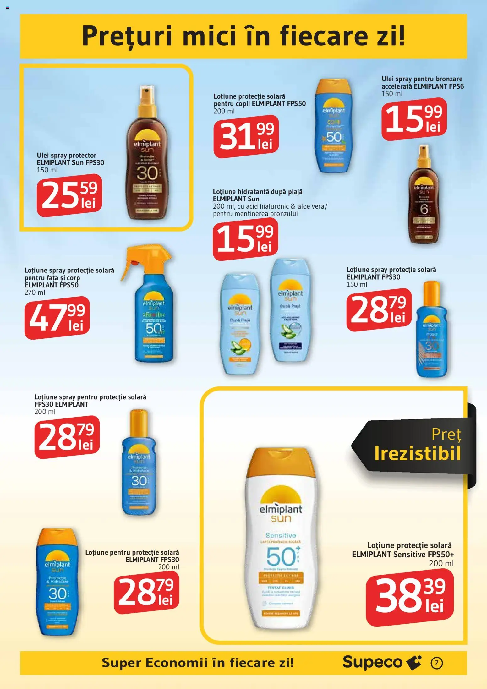 Catalog Supeco 11 - 23 Iunie 2026 | Pagina 7 | Produse: Mici, Ulei, Protecție solară, Loțiune protecție solară
