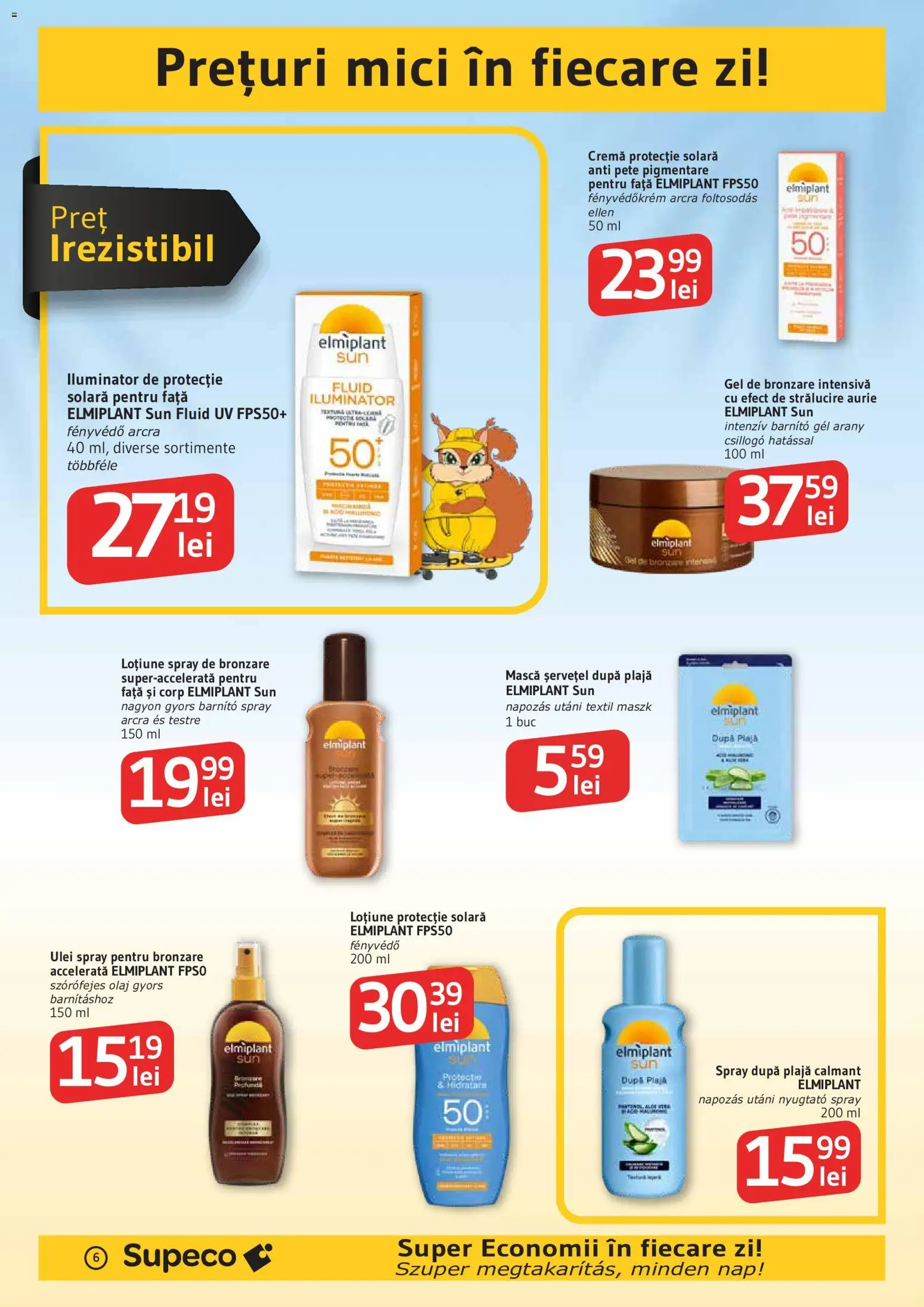 Catalog Supeco 11 - 23 Iunie 2026 | Pagina 6 | Produse: Gel de bronzare, Cremă, Ulei, Loțiune protecție solară
