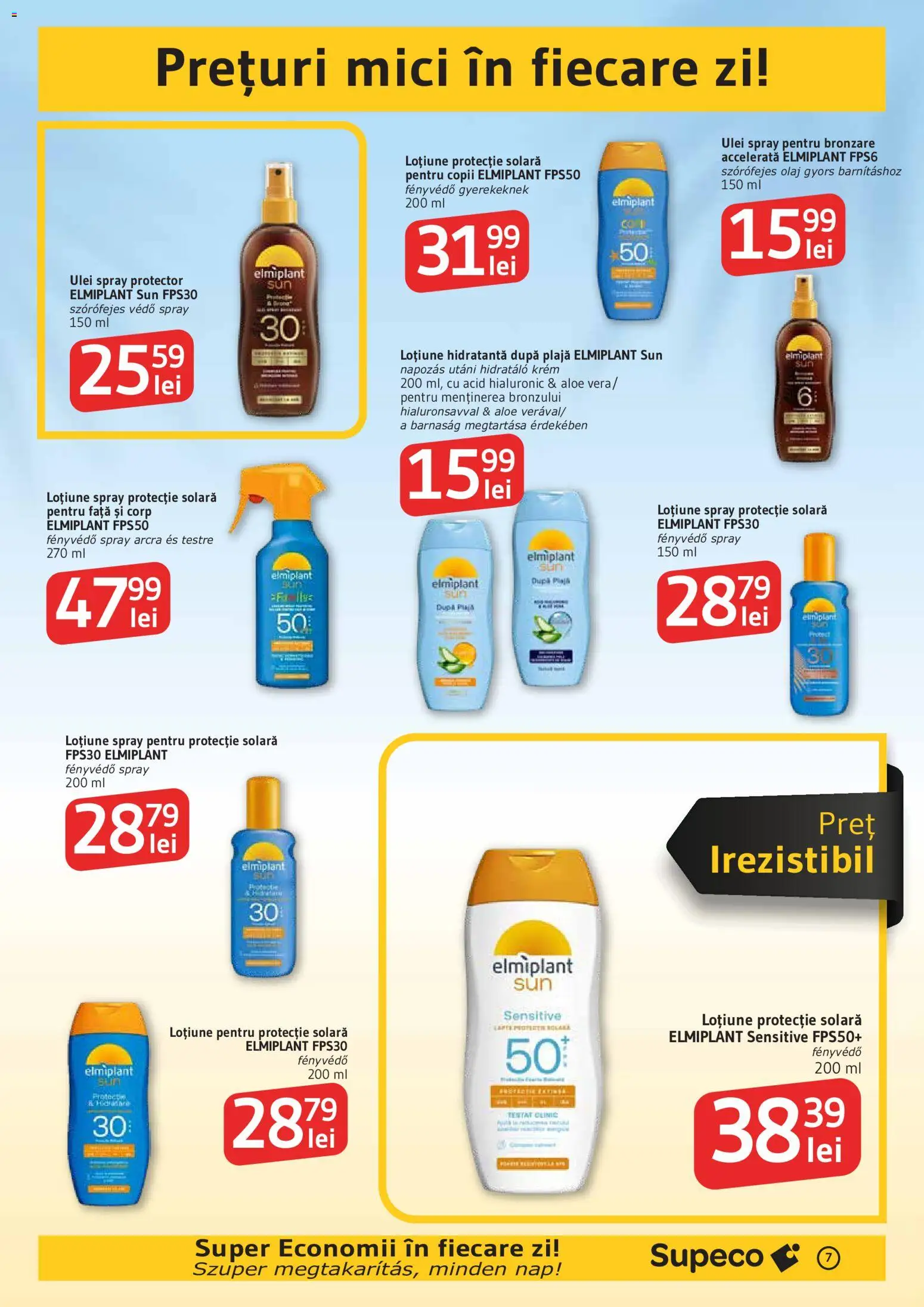 Catalog Supeco 11 - 23 Iunie 2026 | Pagina 7 | Produse: Mici, Ulei, Protecție solară, Loțiune protecție solară