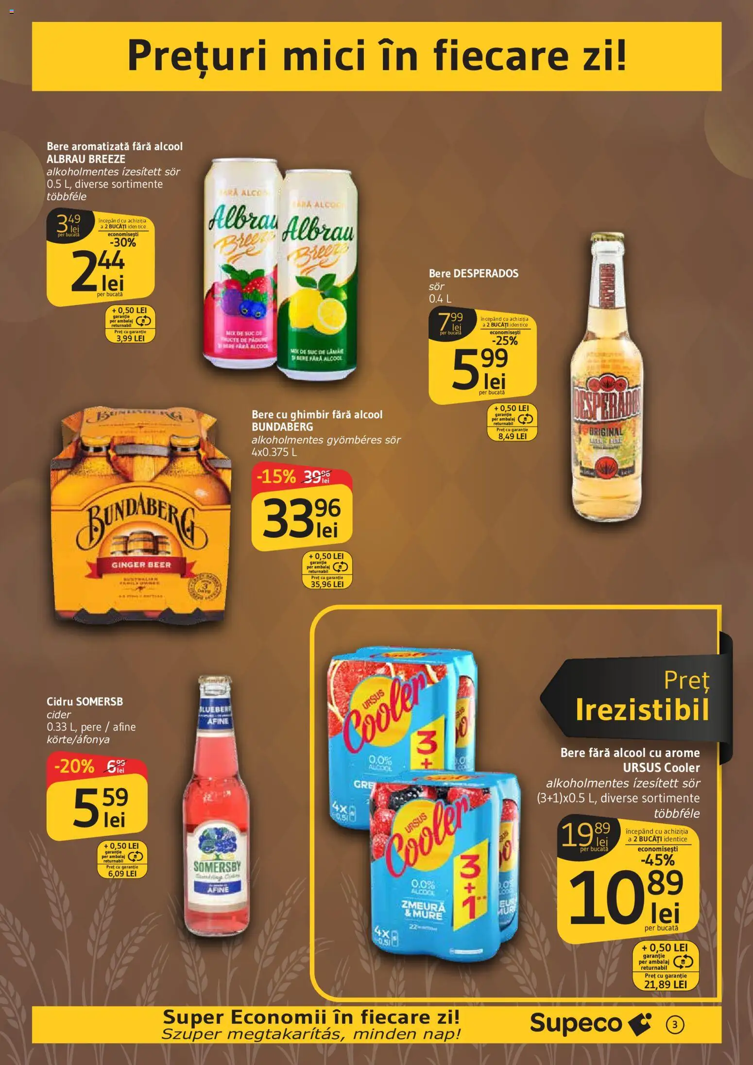 Catalog Supeco 11 - 23 Iunie 2026 | Pagina 3 | Produse: Zmeură, Eğitim çantaları, Suc, Bere