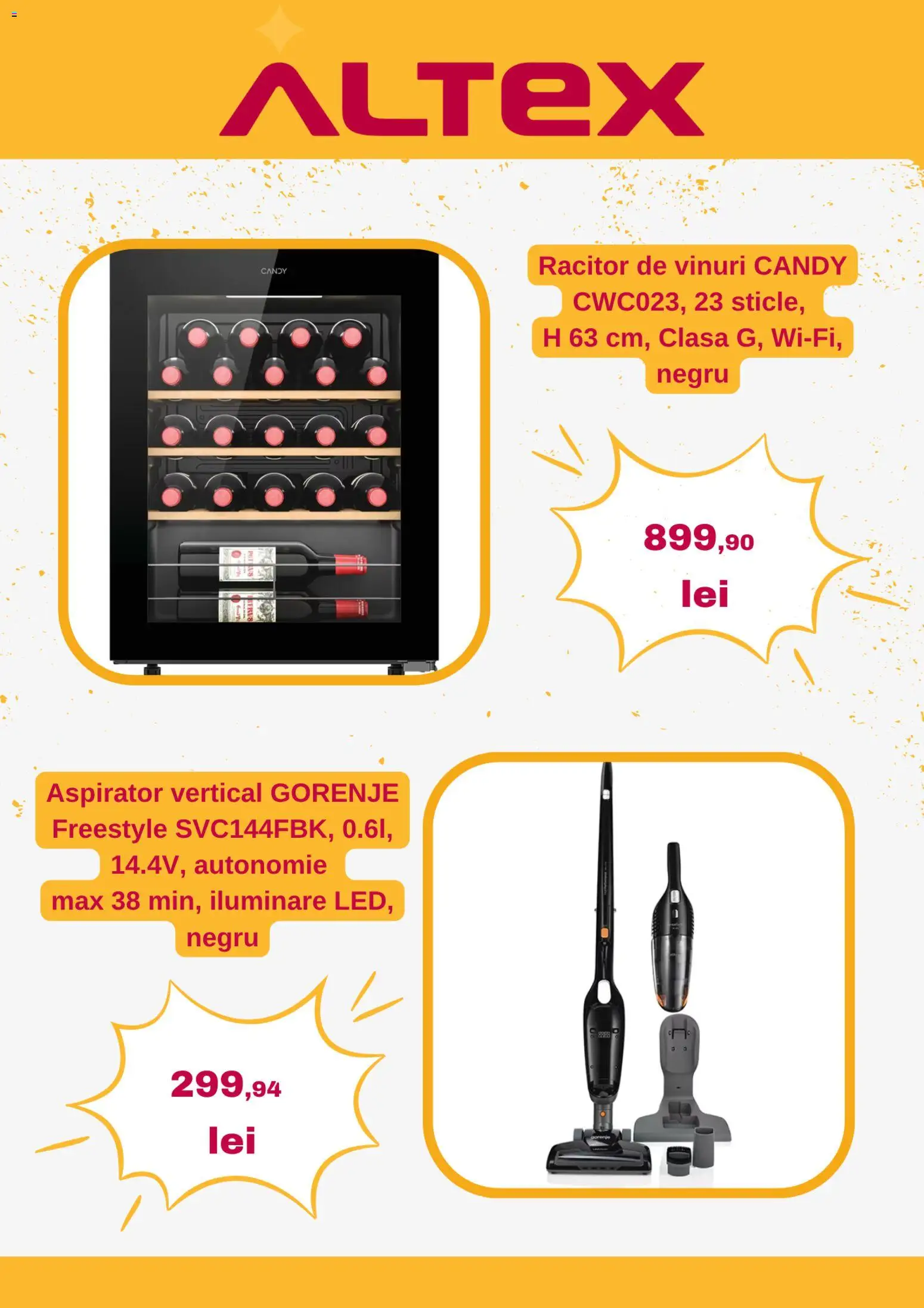 Catalog Altex 11 - 23 Iunie 2026 | Pagina 4 | Produse: Răcitor de vinuri, Aspirator