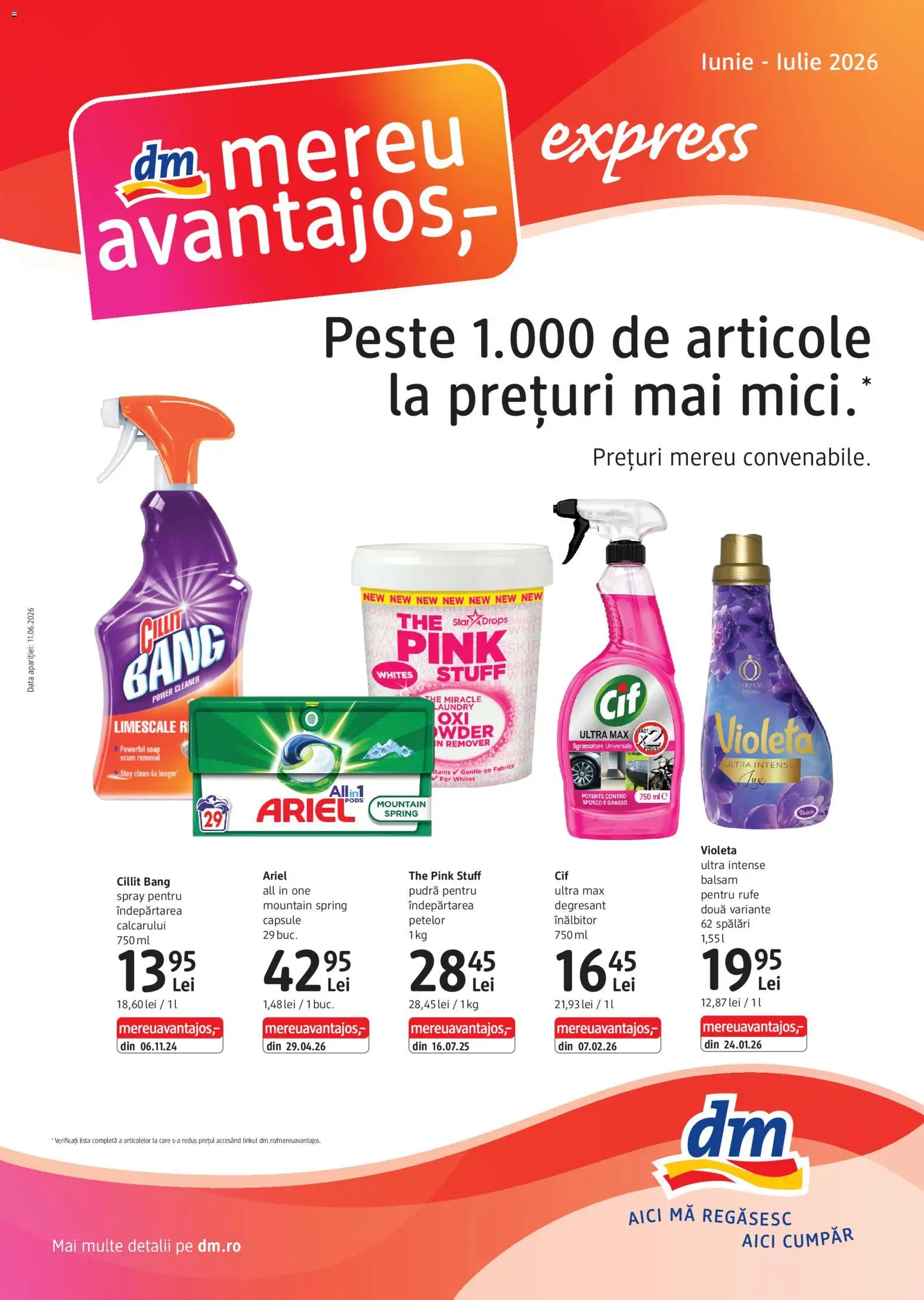 Catalog DM Drogerie Markt 11 Iunie - 6 Iulie 2026 | Pagina 1 | Produse: Pomelo, Yorgan, Detergent, Îndepărtarea petelor