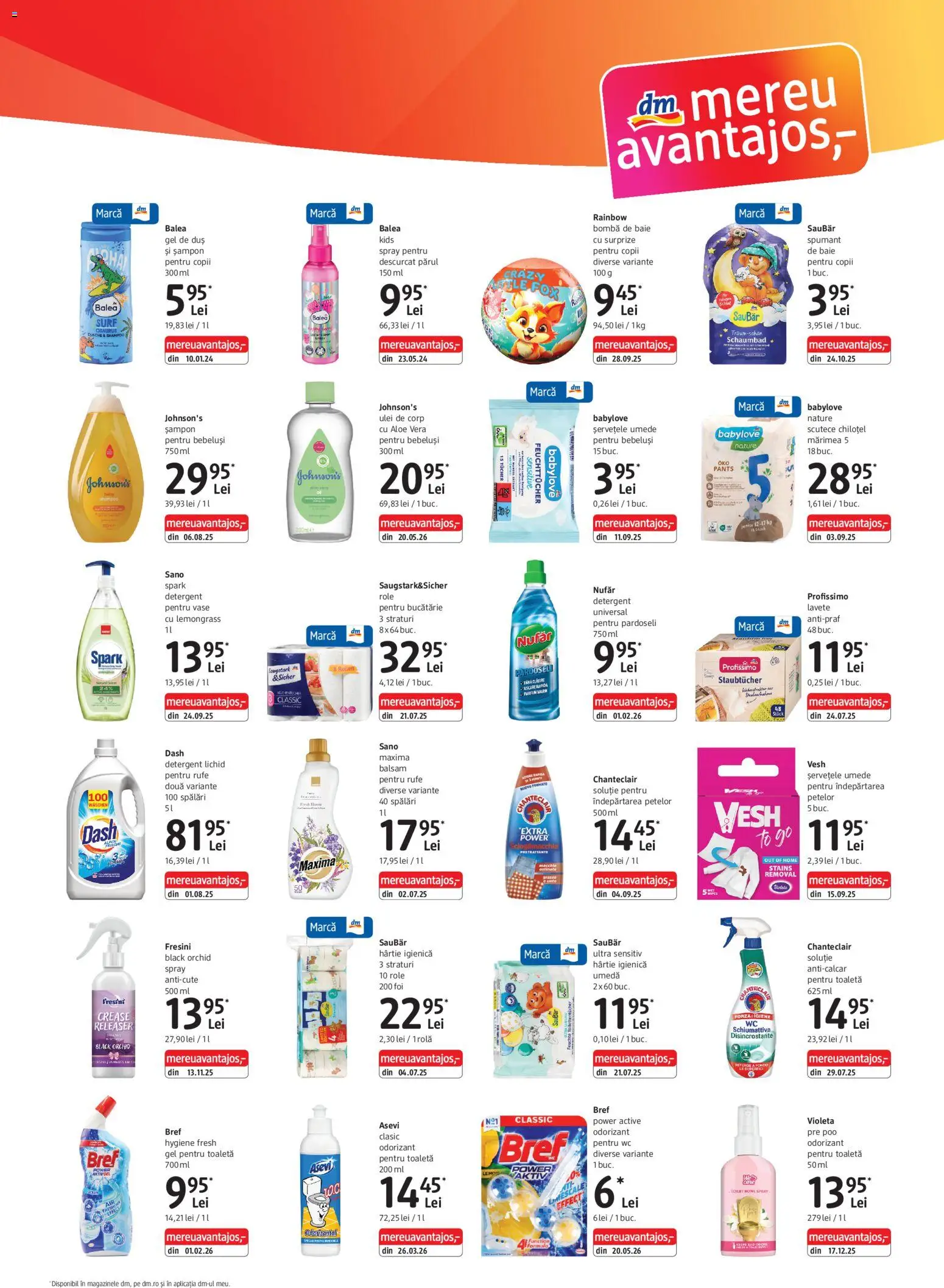 Catalog DM Drogerie Markt 11 Iunie - 6 Iulie 2026 | Pagina 3 | Produse: Ulei de corp, Bucătărie, Role, Șampon
