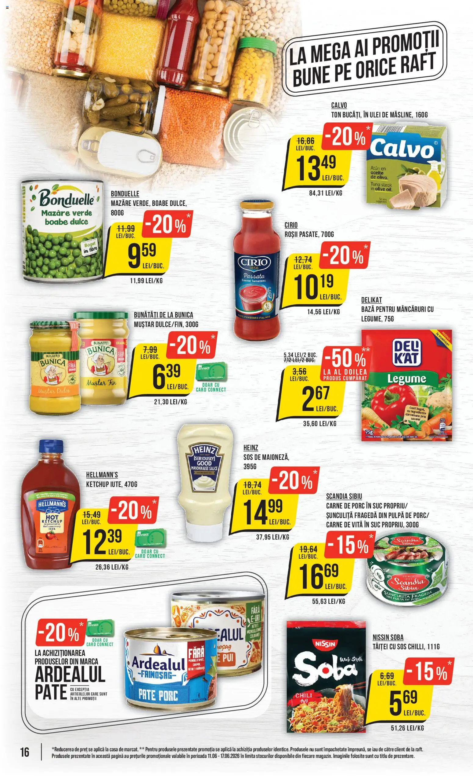 Catalog Mega Image 11 - 16 Iunie 2026 | Pagina 16 | Produse: Delgeç, Mazăre, Carne De Porc, Legume