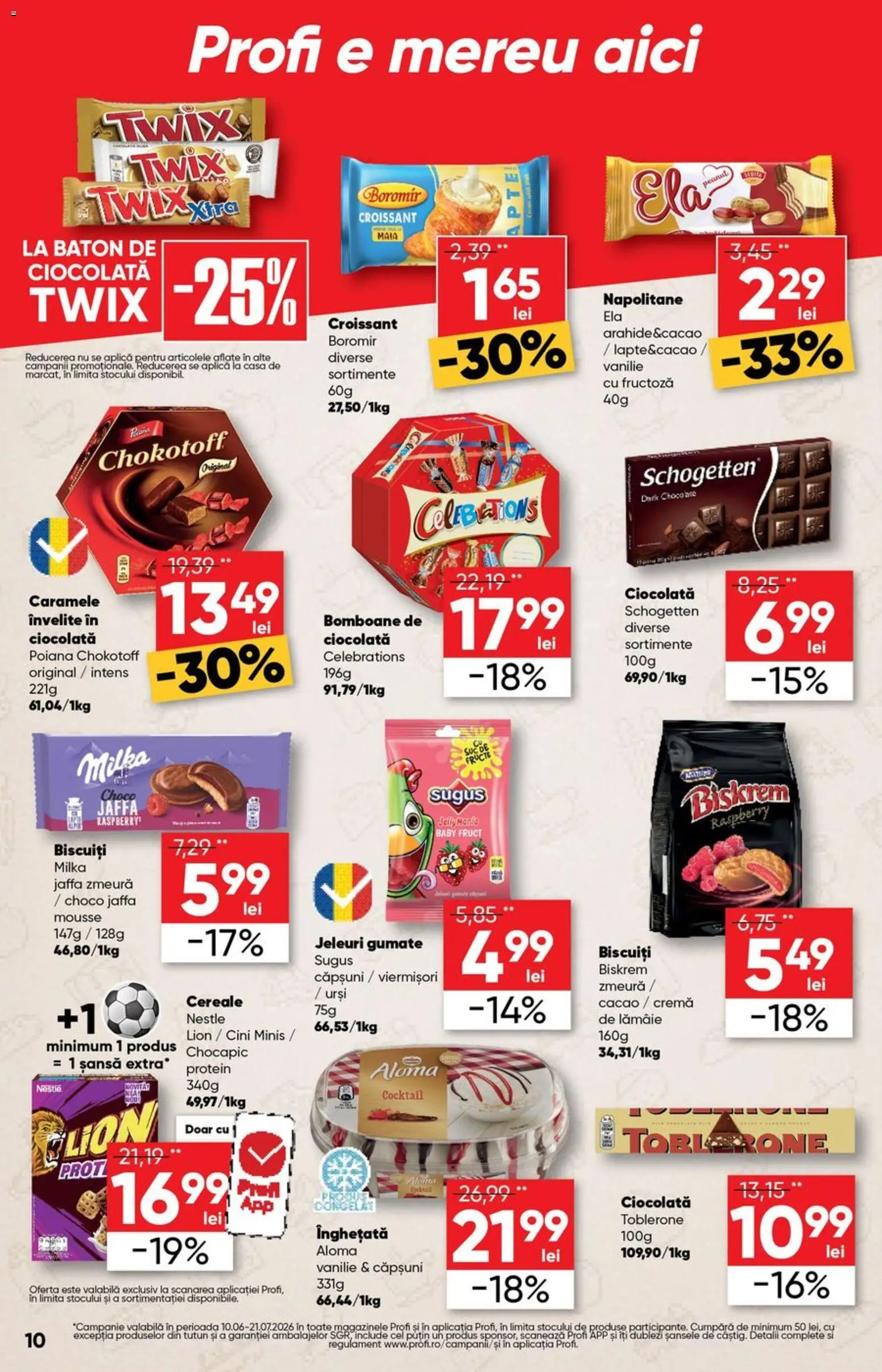 Catalog Profi 10 - 22 Iunie 2026 | Pagina 10 | Produse: Zmeură, Suc, Căpșuni, Caramele