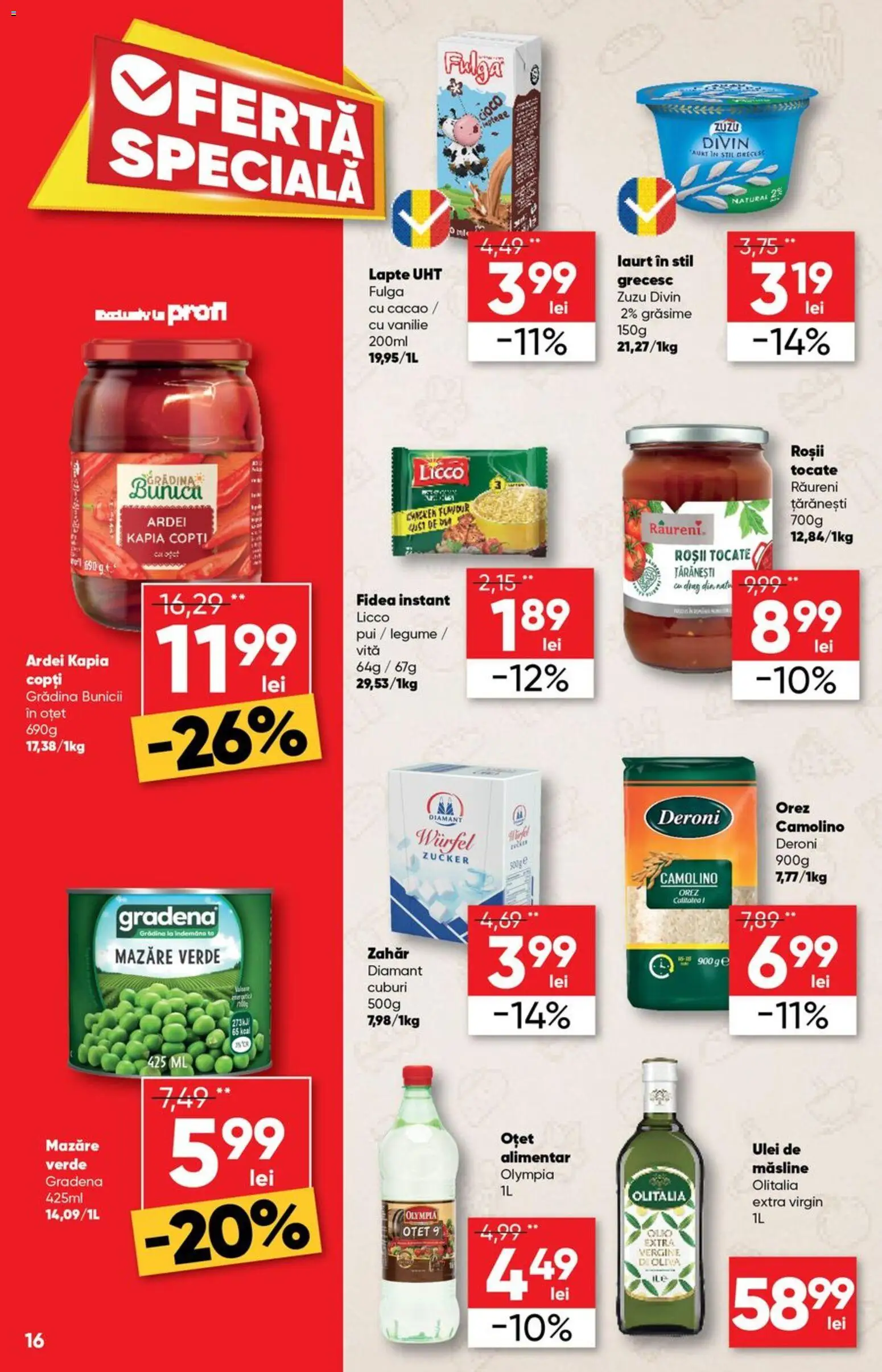 Catalog Profi 10 - 22 Iunie 2026 | Pagina 16 | Produse: Măsline, Lapte, Ulei, Legume